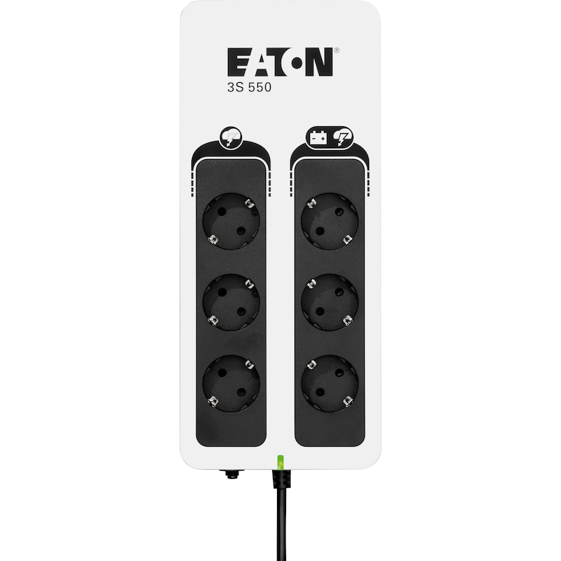 EATON Mehrfachsteckdose »3S550D Unterbrechungsfreie Stromversorgung (USV)« (LED-Statusanzeige Kabellänge 1, 5 m) weiß/schwarz Lüfterlos,...