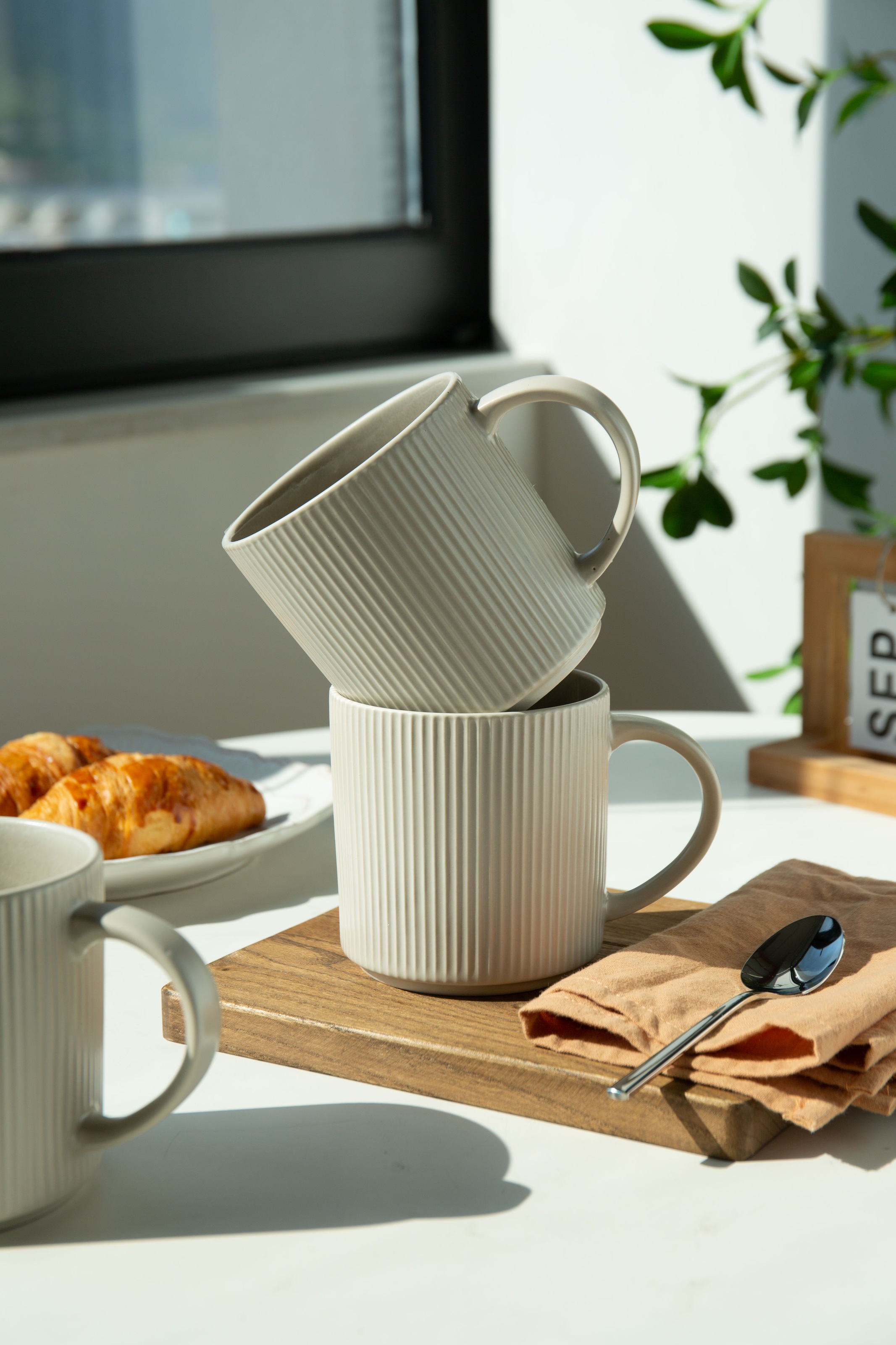 my home Becher »Kaffeebecher Loik, 6er Set«, (Set, 6 tlg.), spülmaschinenfe günstig online kaufen