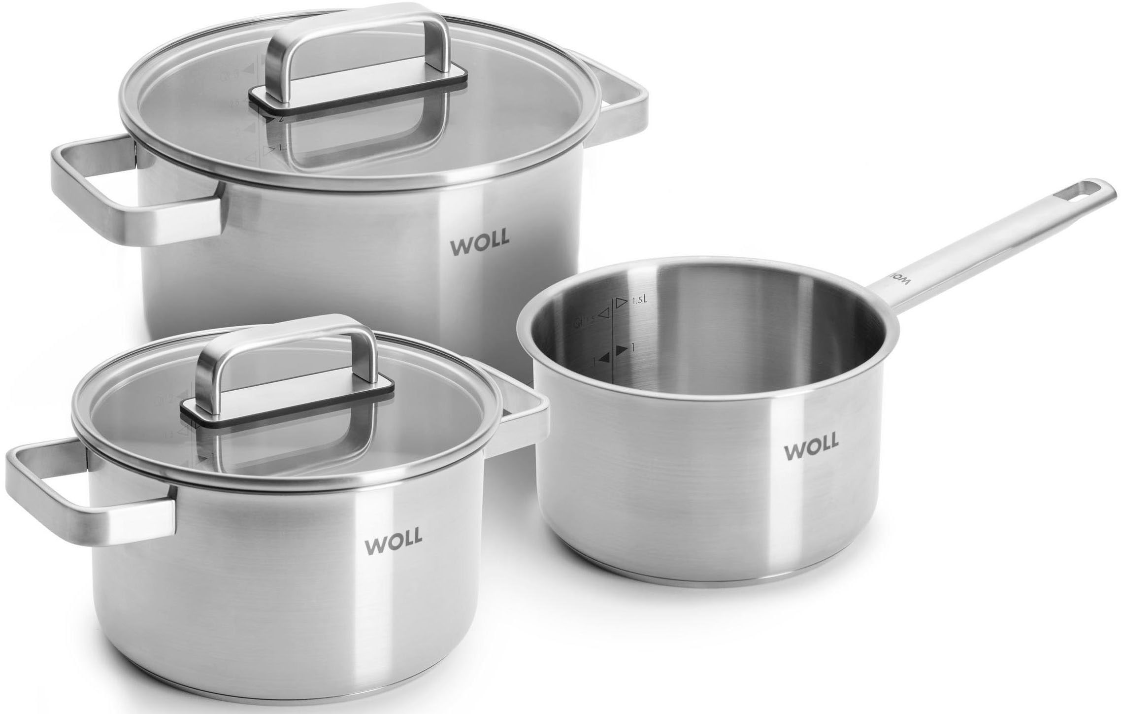WOLL Topf-Set »Steel«, Edelstahl, (Set, 5 tlg.), Hochwertiger, korrosionsbe günstig online kaufen