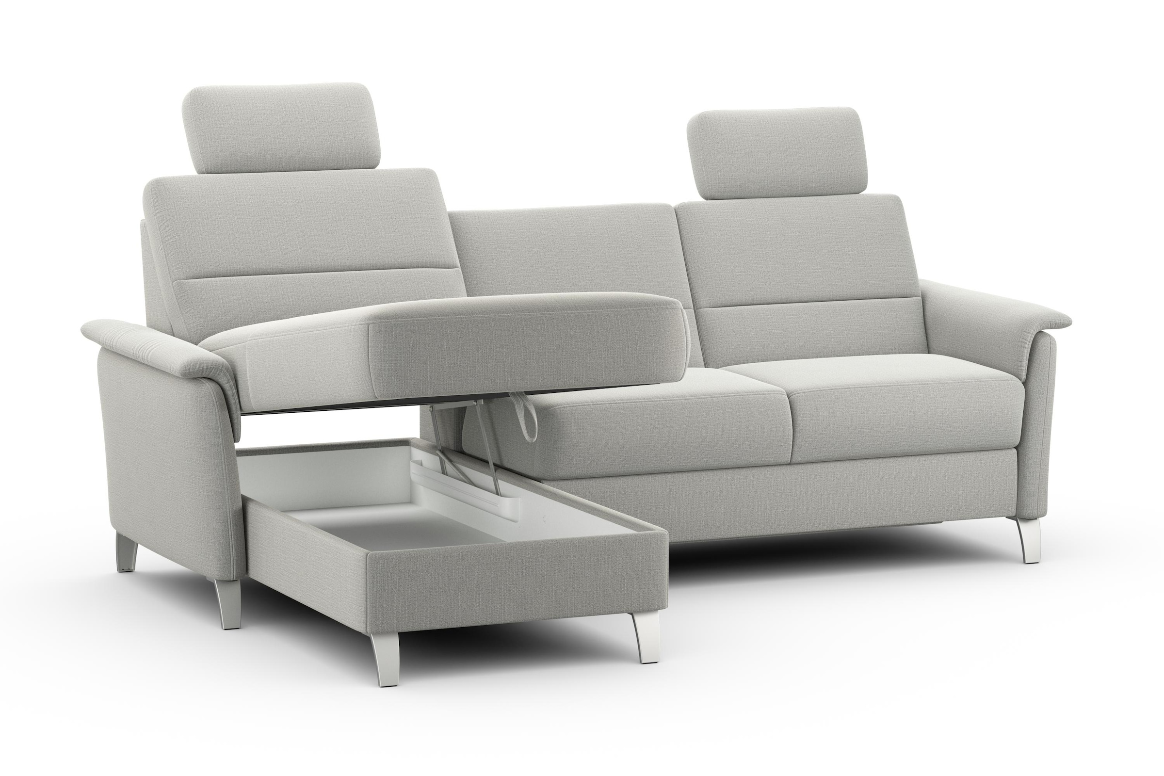 sit&more Ecksofa »Palmera L-Form, B: 244 cm«, optional Bettfunktion & Bettkasten, Federkern