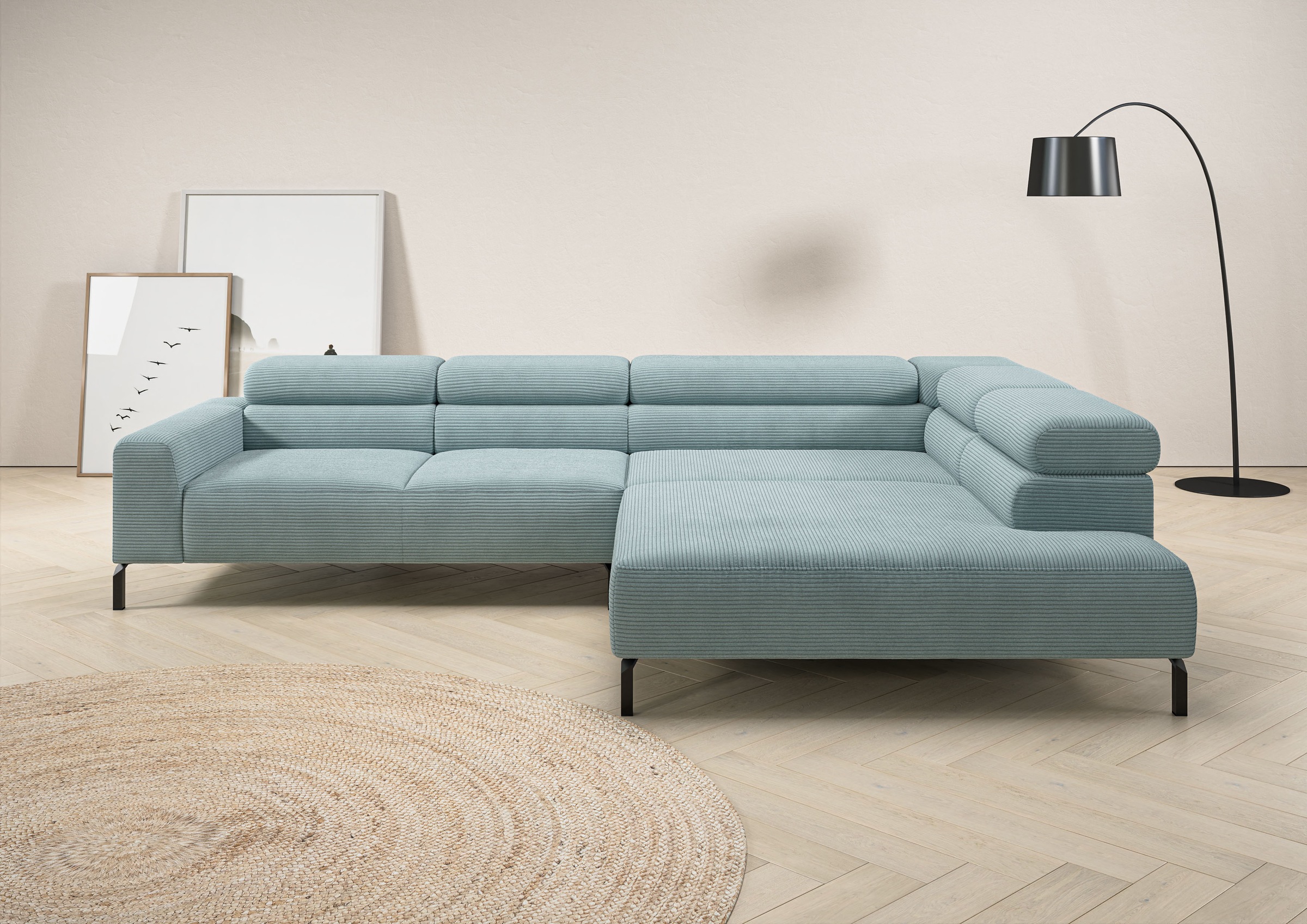 PLACES OF STYLE Ecksofa »Antonelli, L-Form, inkl. Kopfteilverstellung, Brei günstig online kaufen