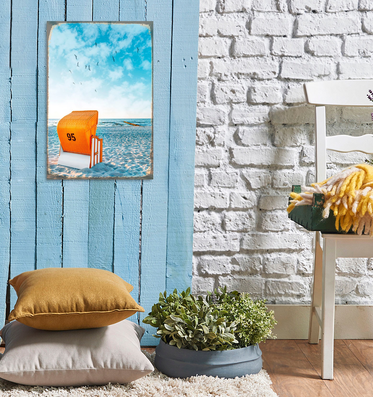 queence Metallbild »Beachday« Düne   Strand   Strandbilder 1 Stk. tlg. Stah günstig online kaufen