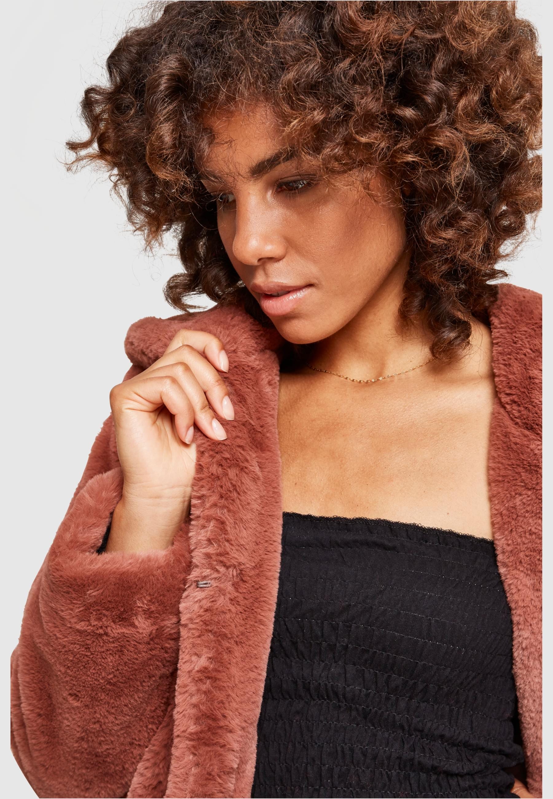 URBAN CLASSICS Parka »Urban Classics Damen Ladies Hooded Teddy Coat« 1 Stk. tlg. ohne Kapuze