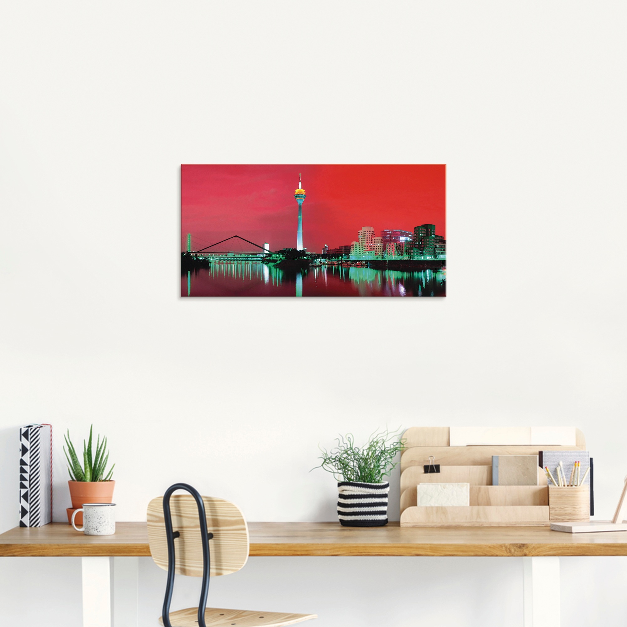 Artland Glasbild »Düsseldorf Skyline V«, Deutschland, (1 St.), in verschiedenen Größen