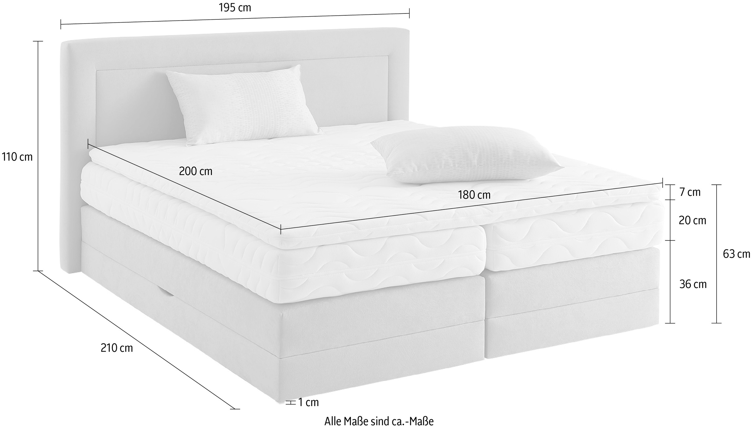 3. Bild von Westfalia Schlafkomfort Boxspringbett, wahlweise mit Bettkasten und Topper