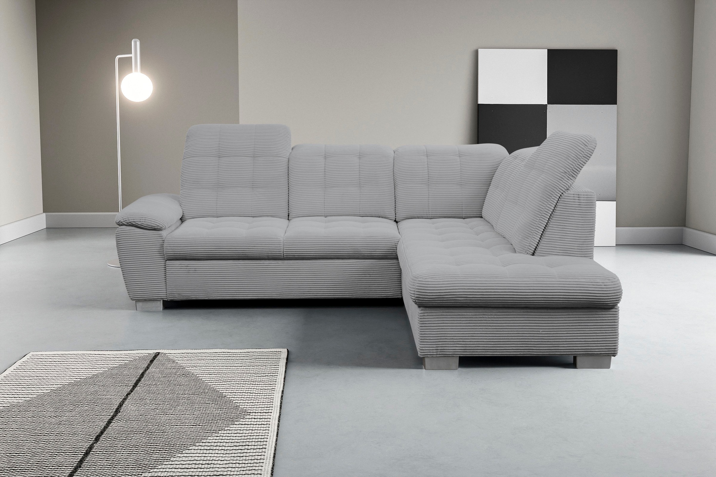 WERK2 Ecksofa »Bonny inkl. Kopfteilverstellung, Bettfunktion, Stauraum, L-F günstig online kaufen