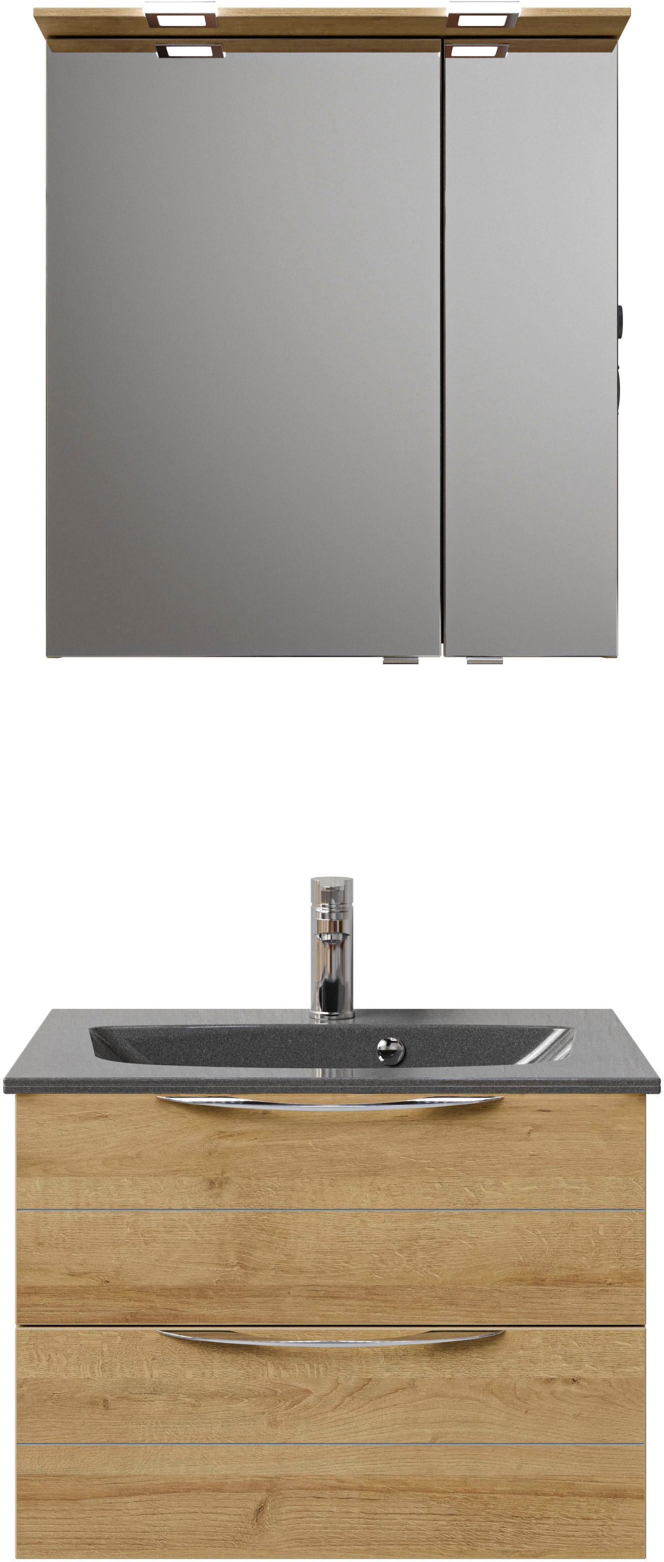 Saphir Badmöbel-Set »Serie 6025 2-teilig Mineralmarmor-Waschtisch mit LED-S günstig online kaufen