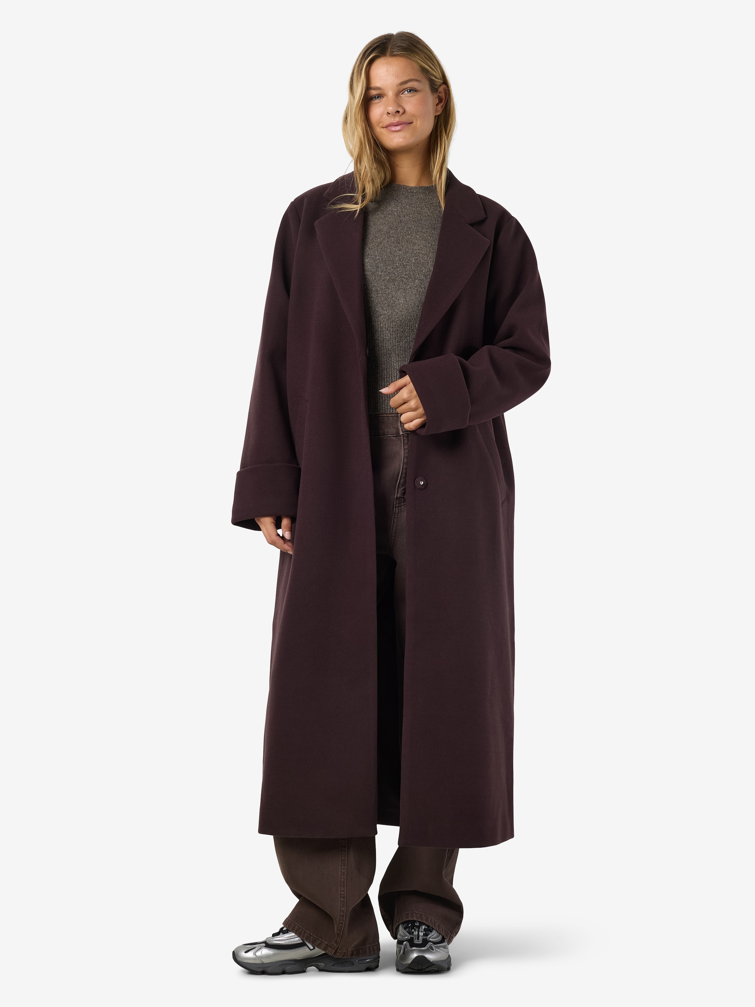 Noisy may Langmantel »NMCADDY L/S LONG COAT FWD NOOS« Kunstfaser, loose fit