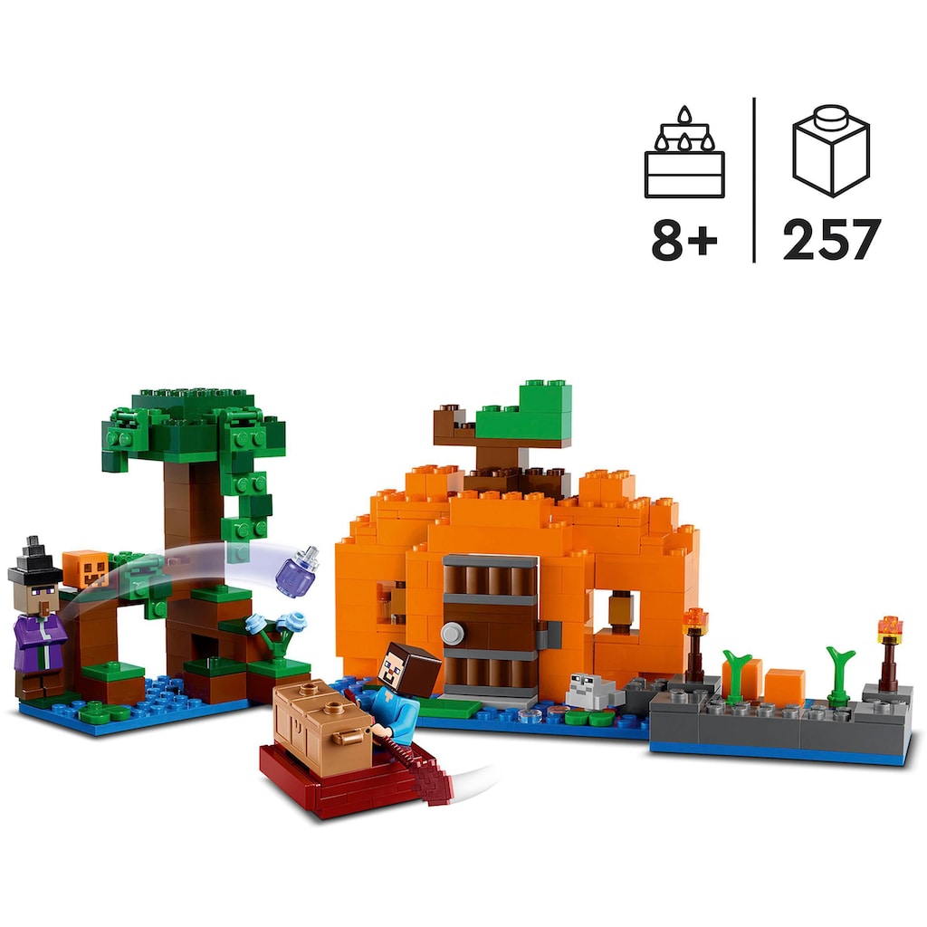 LEGO® Konstruktionsspielsteine »Die Kürbisfarm (21248), LEGO® Minecraft«, (257 St.), Made in Europe