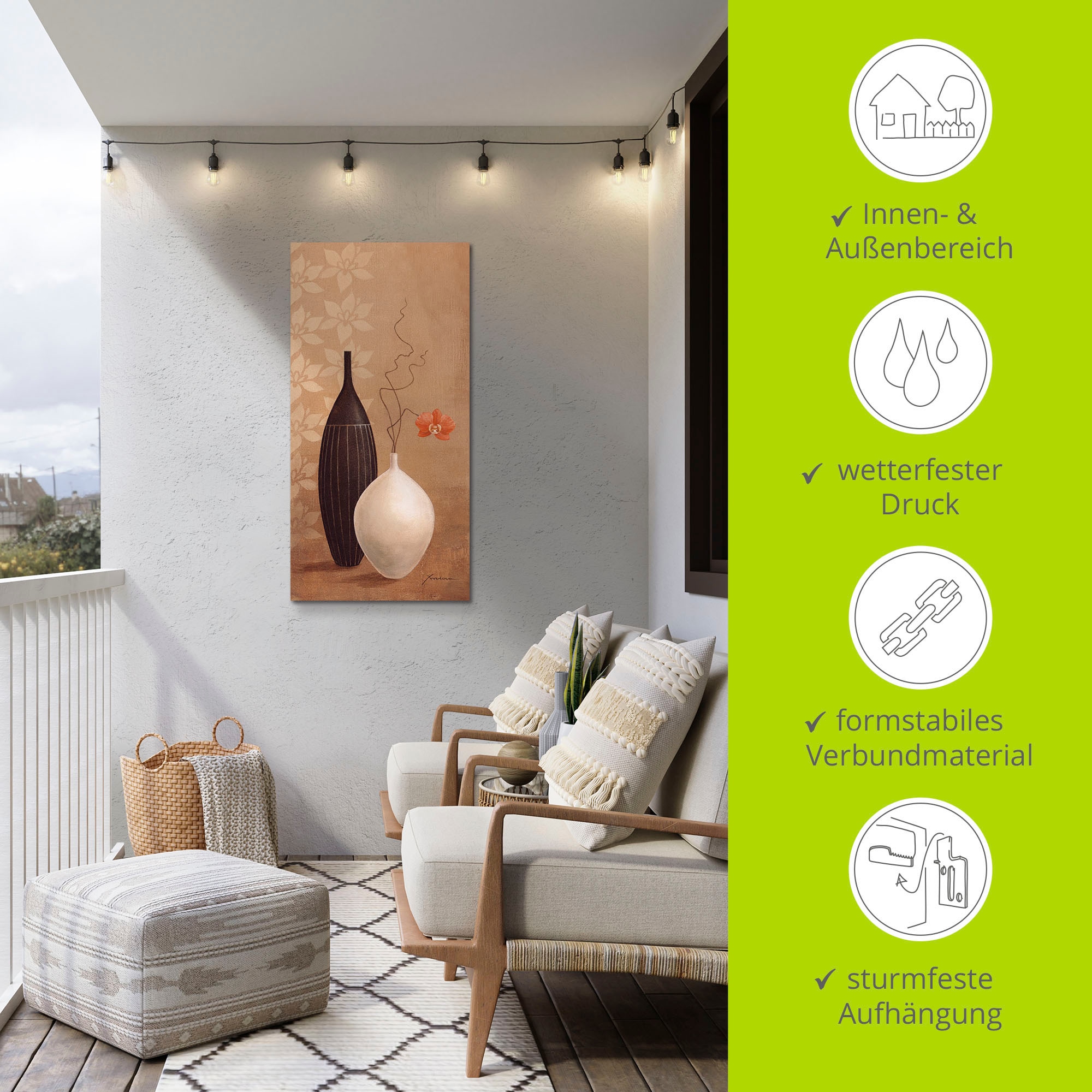Artland Wandbild »Schmalhalsvase«, Vasen & Töpfe, (1 St.), als Alubild, Outdoorbild, Leinwandbild, Wandaufkleber, versch. Größen
