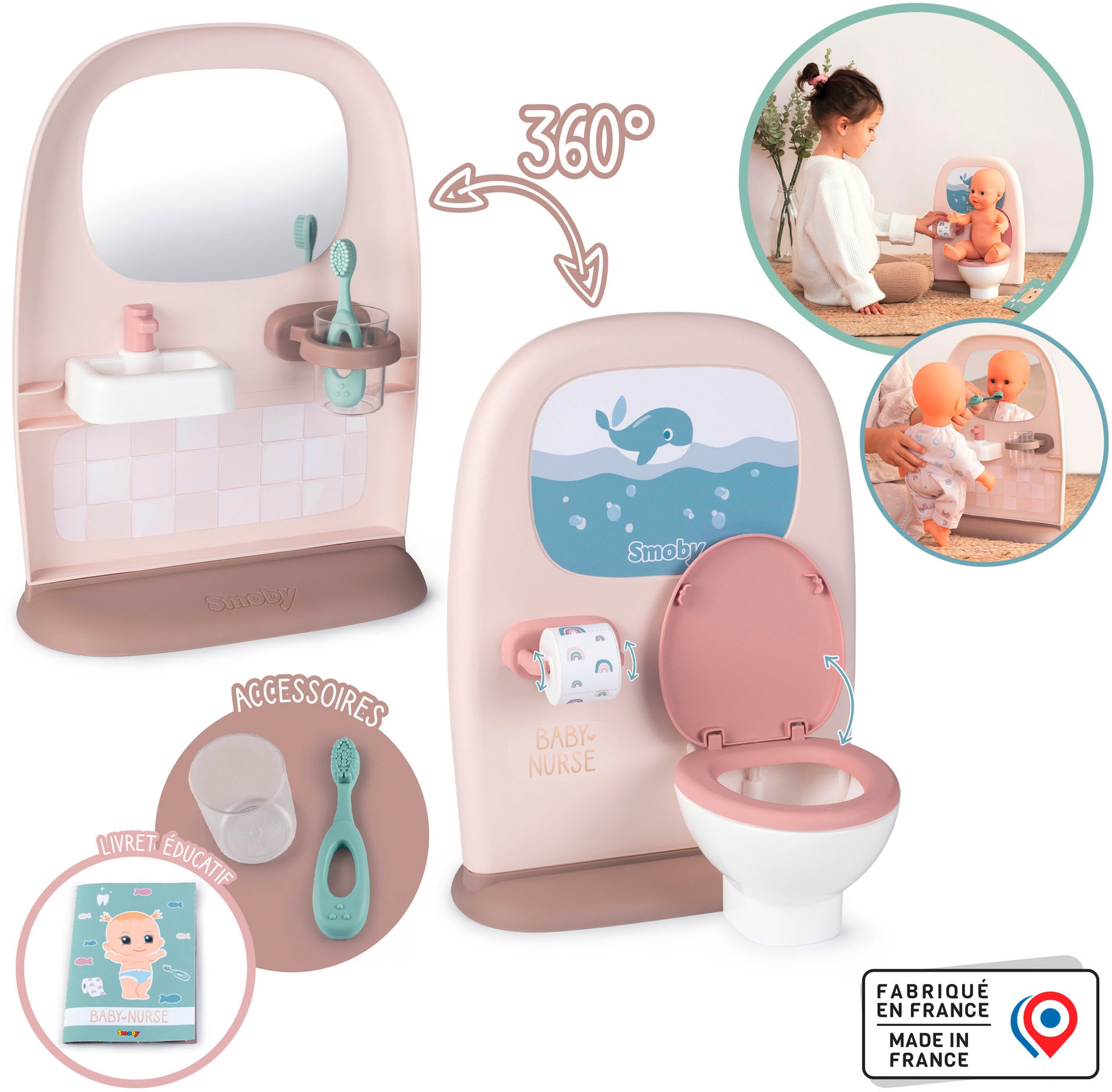 2. Bild von Smoby Puppen Pflegecenter »Baby Nurse, Puppen-Badezimmer«, Made in Europe