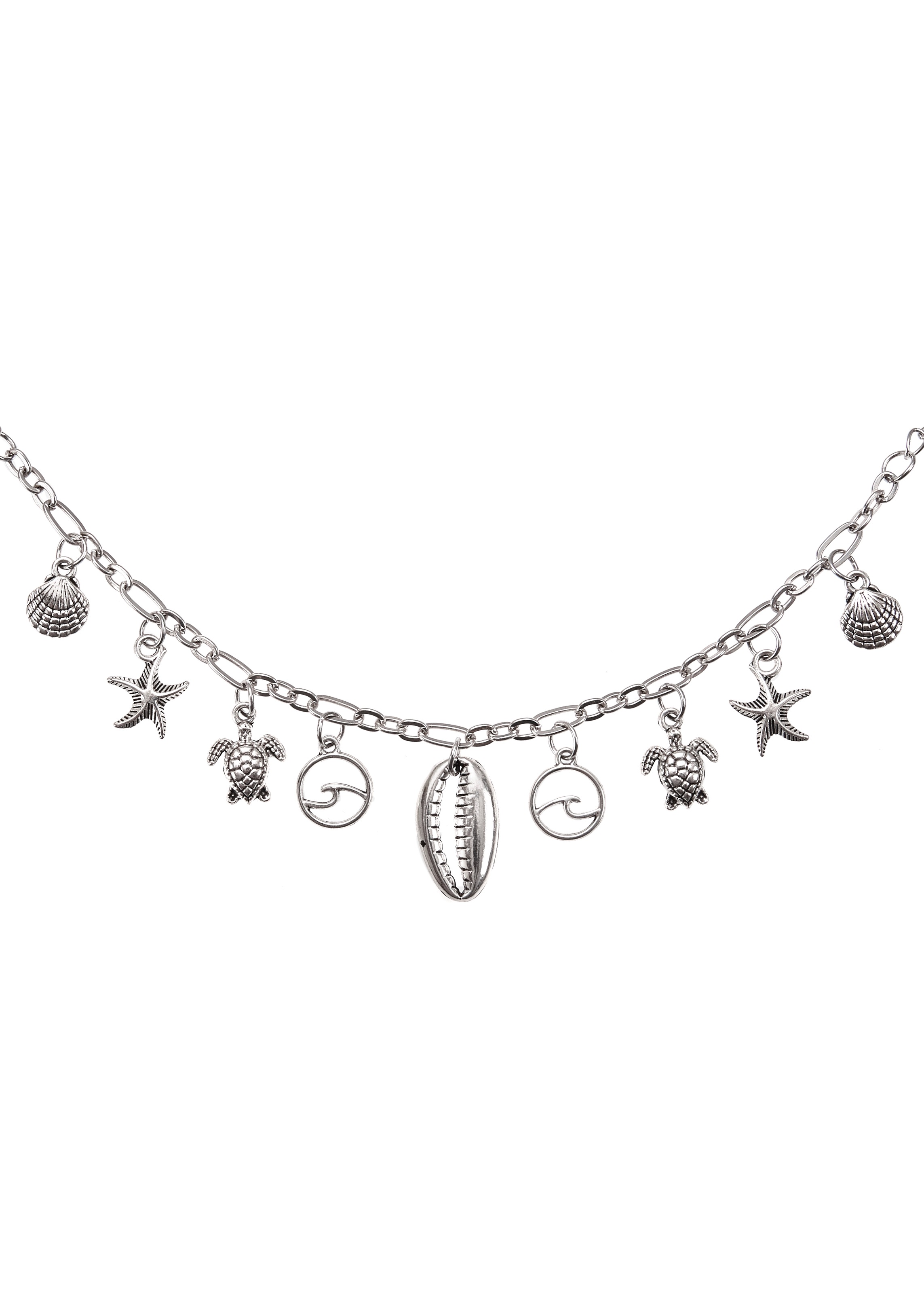 LASCANA Fußkette mit Anhänger, Seestern,Muschel,Schildkröte,Fußketten Set,Fußkettchen mit Anhänger