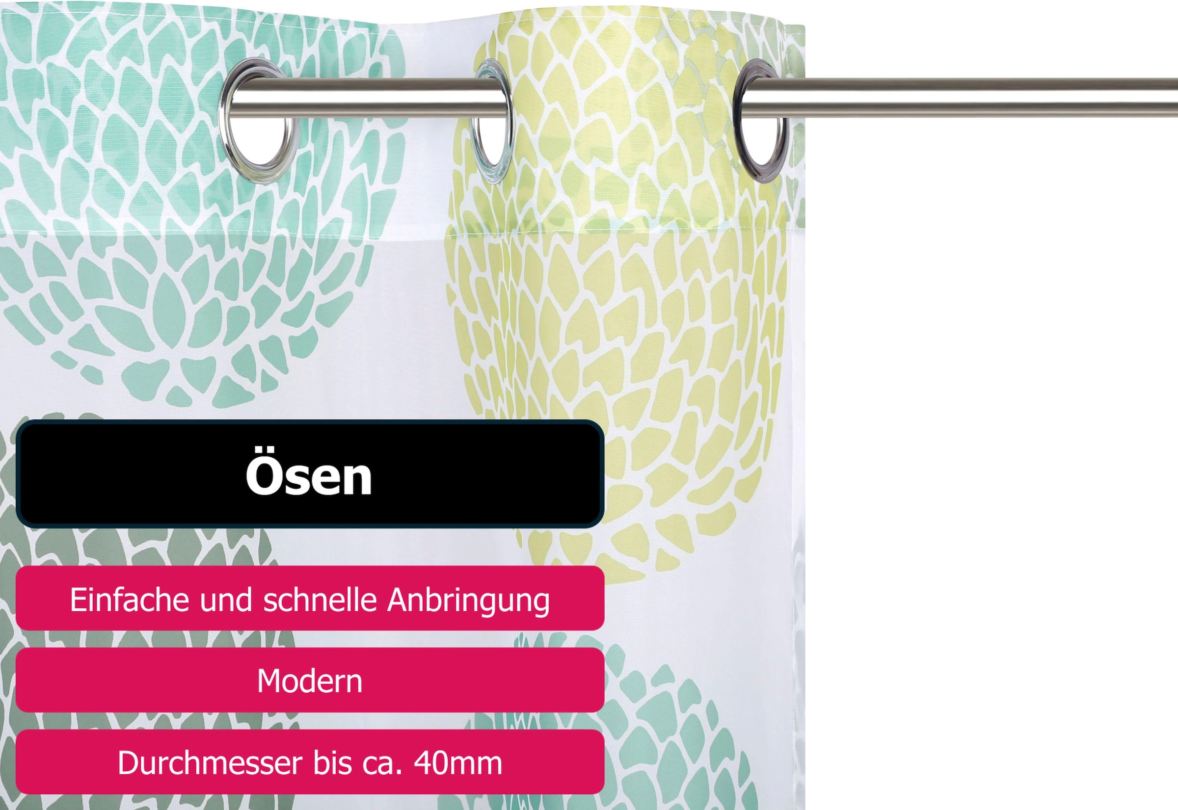 my home Gardine »BELEM«, (1 St.), 1 Schal, Polyester, Kreise