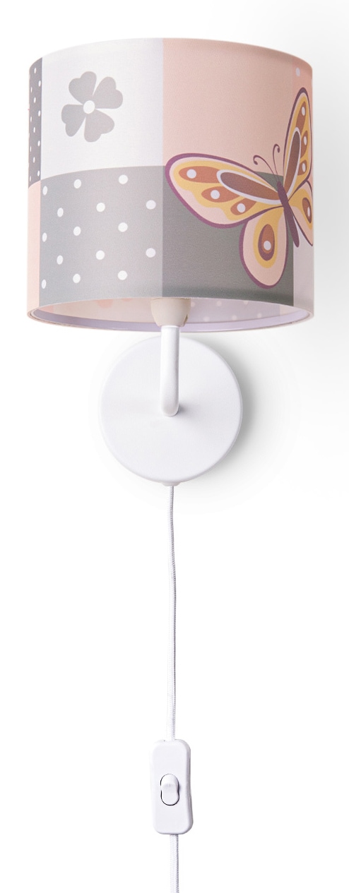 »Cosmo Schmetterling Paco E27 online Kinderzimmer bestellen Rosa 220«, Deckenleuchte 1 flammig-flammig, Lampe Home Deckenlampe Blumen Karo