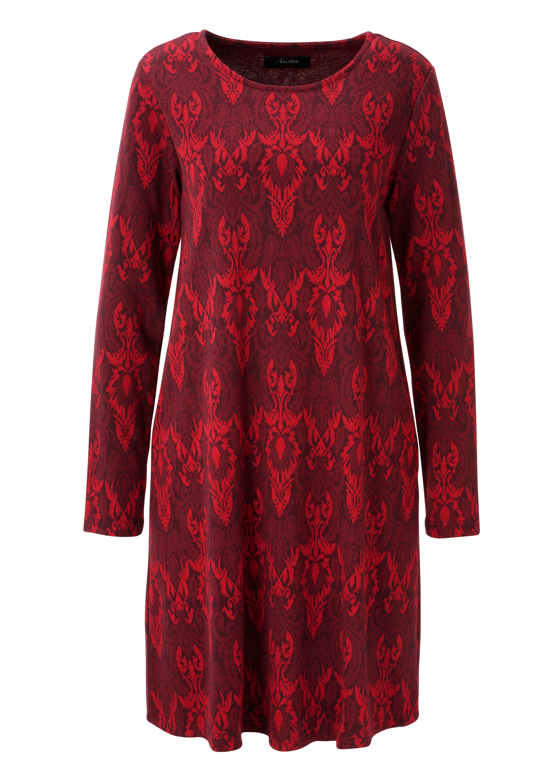 Aniston CASUAL A-Linien-Kleid Eingrifftaschen mit großflächigem Ornament-Muster - NEUE KOLLEKTION
