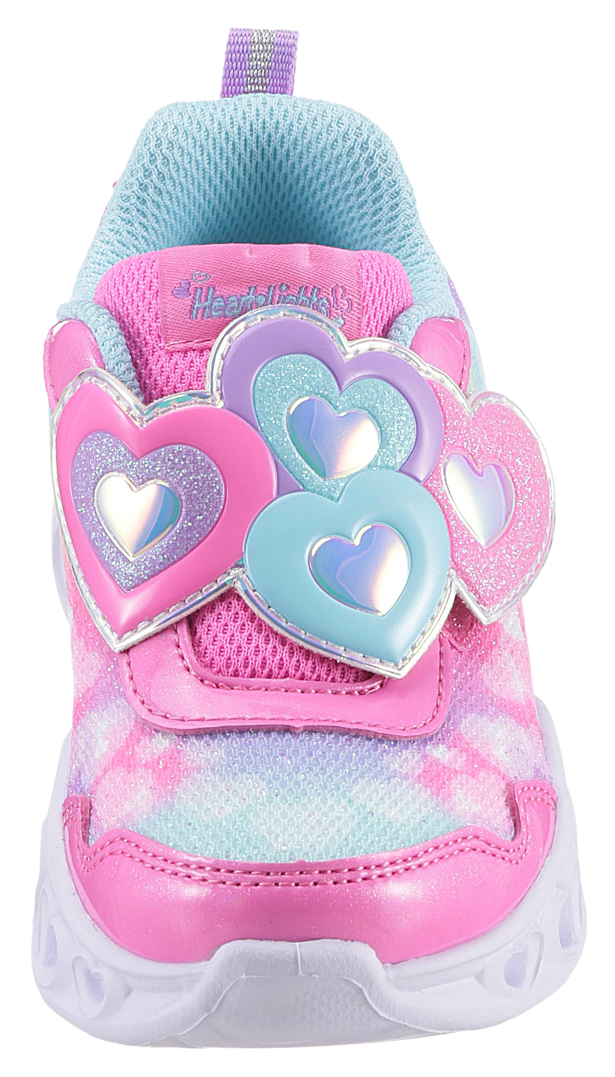 Skechers Lauflernschuh »Blinkschuh HEART LIGHTS - LOVIN REFLECTION«, Blink,-Klettschuh mit Herz-Applikation, Größenschablone zum Download