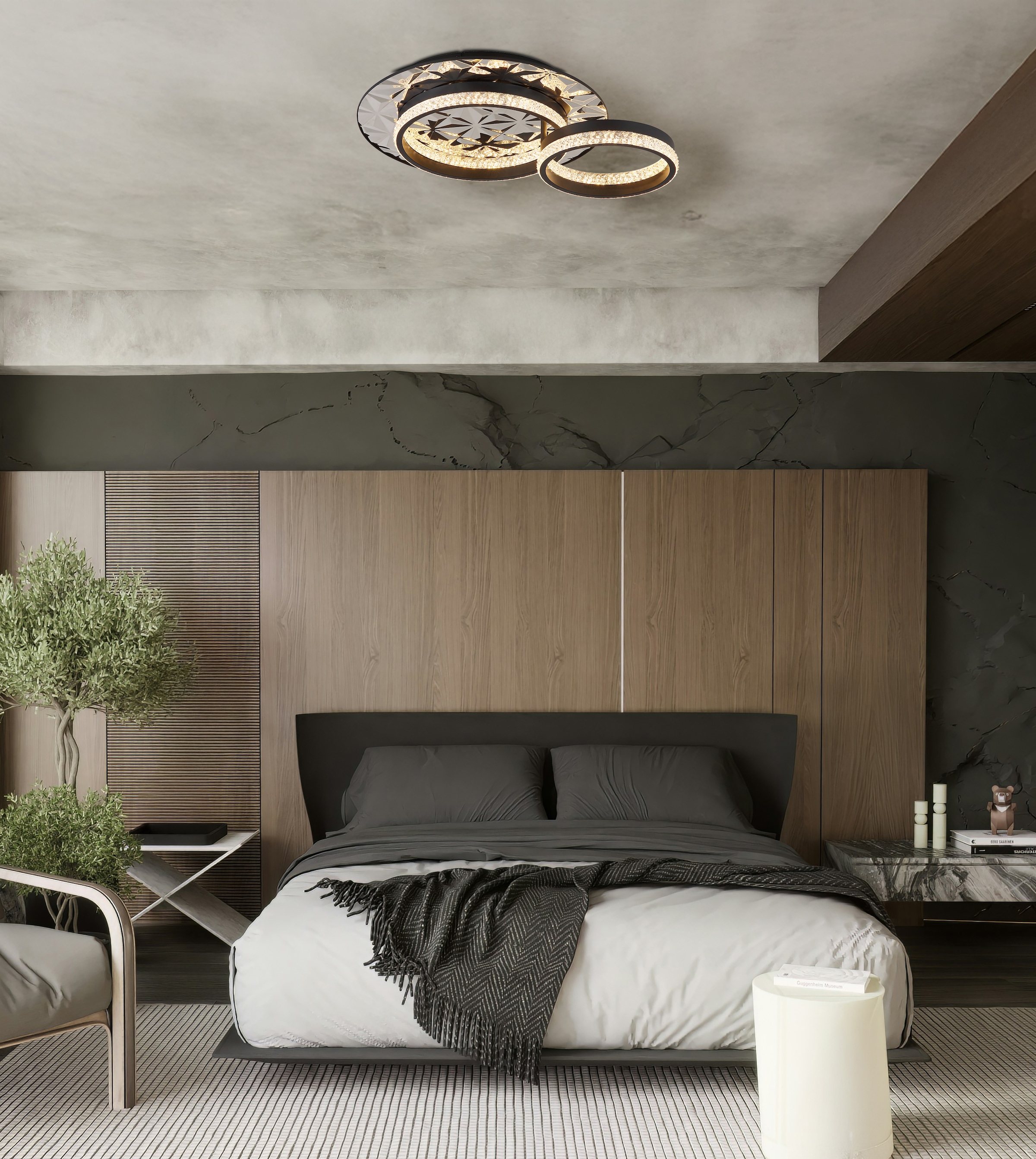 GLOBO LIGHTING Deckenleuchte »DELLA II« LED-Modul 1 Stk. Warmweiß Deckenlampe Wohnzimmer-Leuchte Schlafzimmer-Leuchte Flur Küche