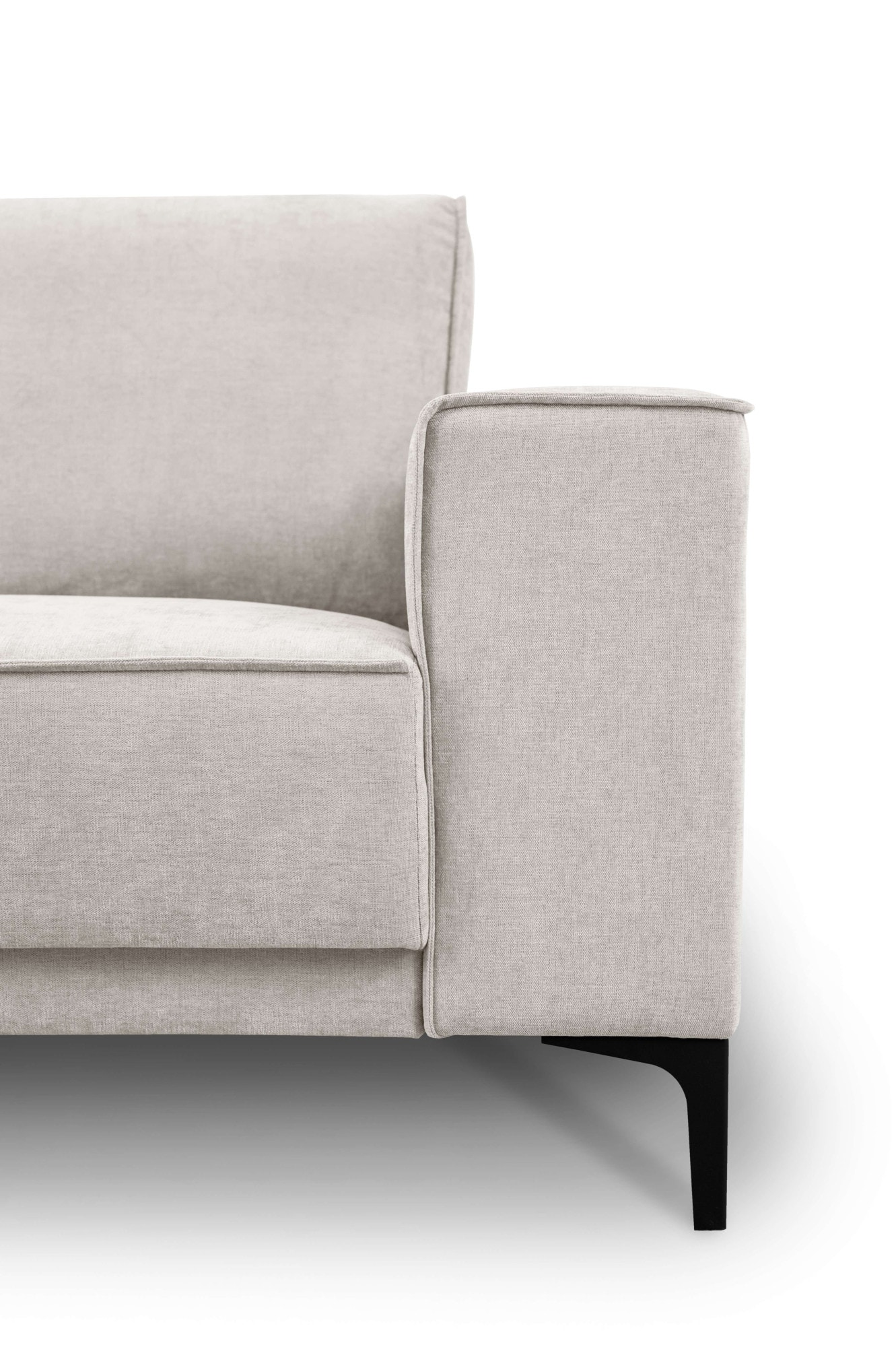 Places of Style Ecksofa »Polsterecke Oland, Struktur, Flachgewebe, Luxus-Microfaser, Boucle«, L-Form, 289 cm, Wellenunterfederung, Skandi-Design, Metallfüße