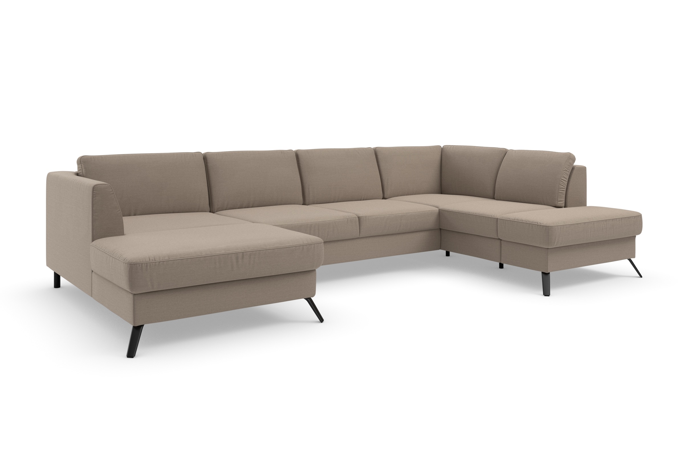 sit&more Wohnlandschaft »Olsen U-Form«, inklusive Sitztiefenverstellung, wahlweise mit Bettfunktion, 15cm hoch
