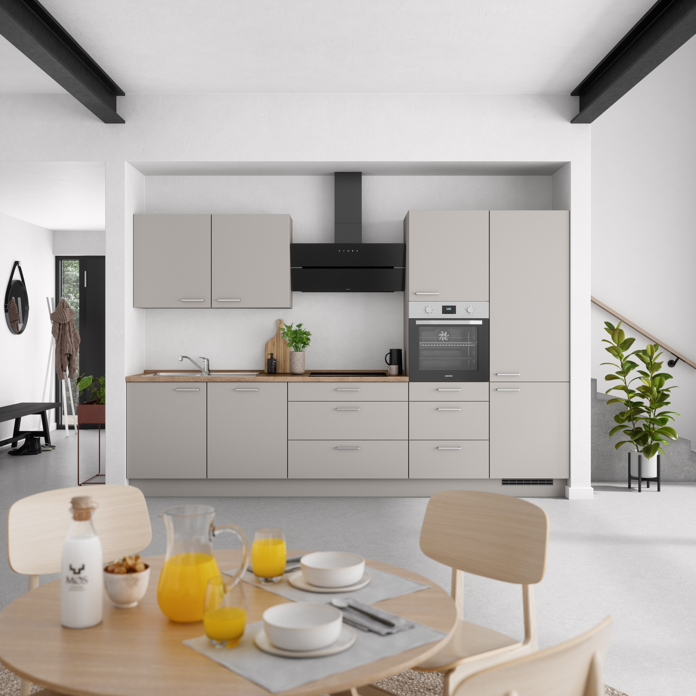 nobilia® Küchenzeile »"Touch II"«, vormontiert, Ausrichtung wählbar, Breite 330 cm, wahlw. mit E-Geräten