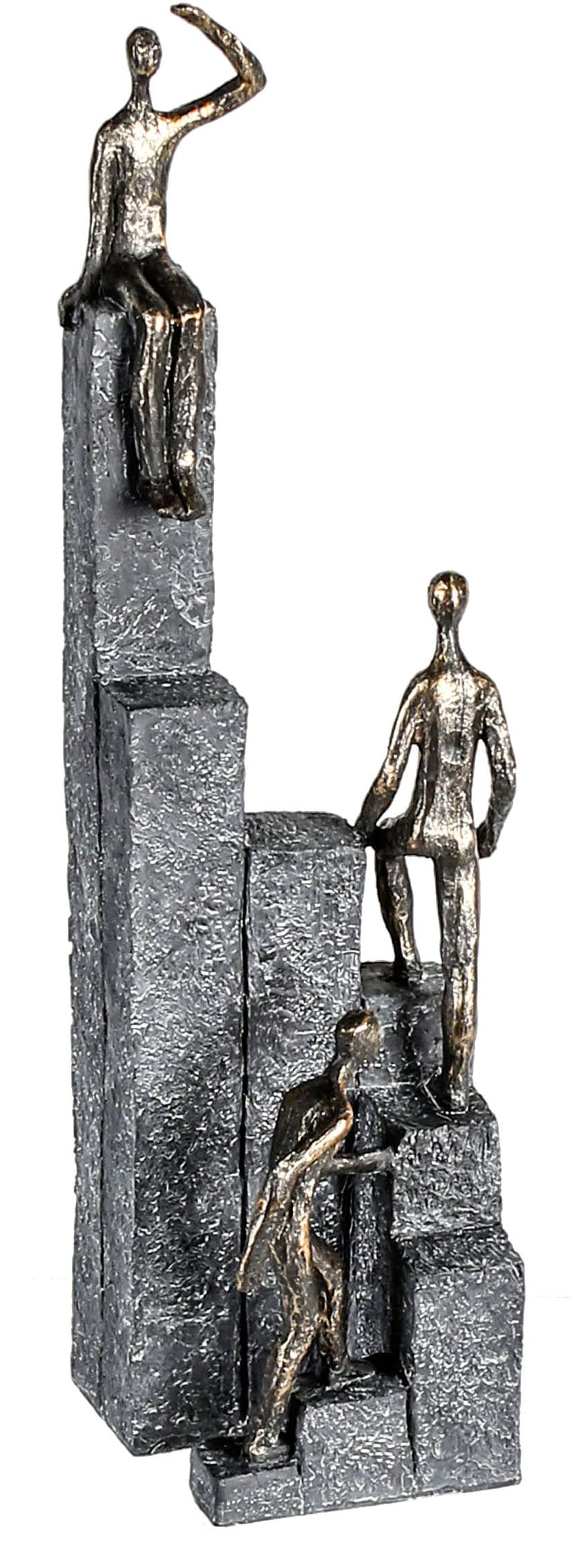 Casablanca by Gilde Dekofigur »Skulptur Climbing, bronzefarben/grau«, bronzefarben/grau, Polyresin