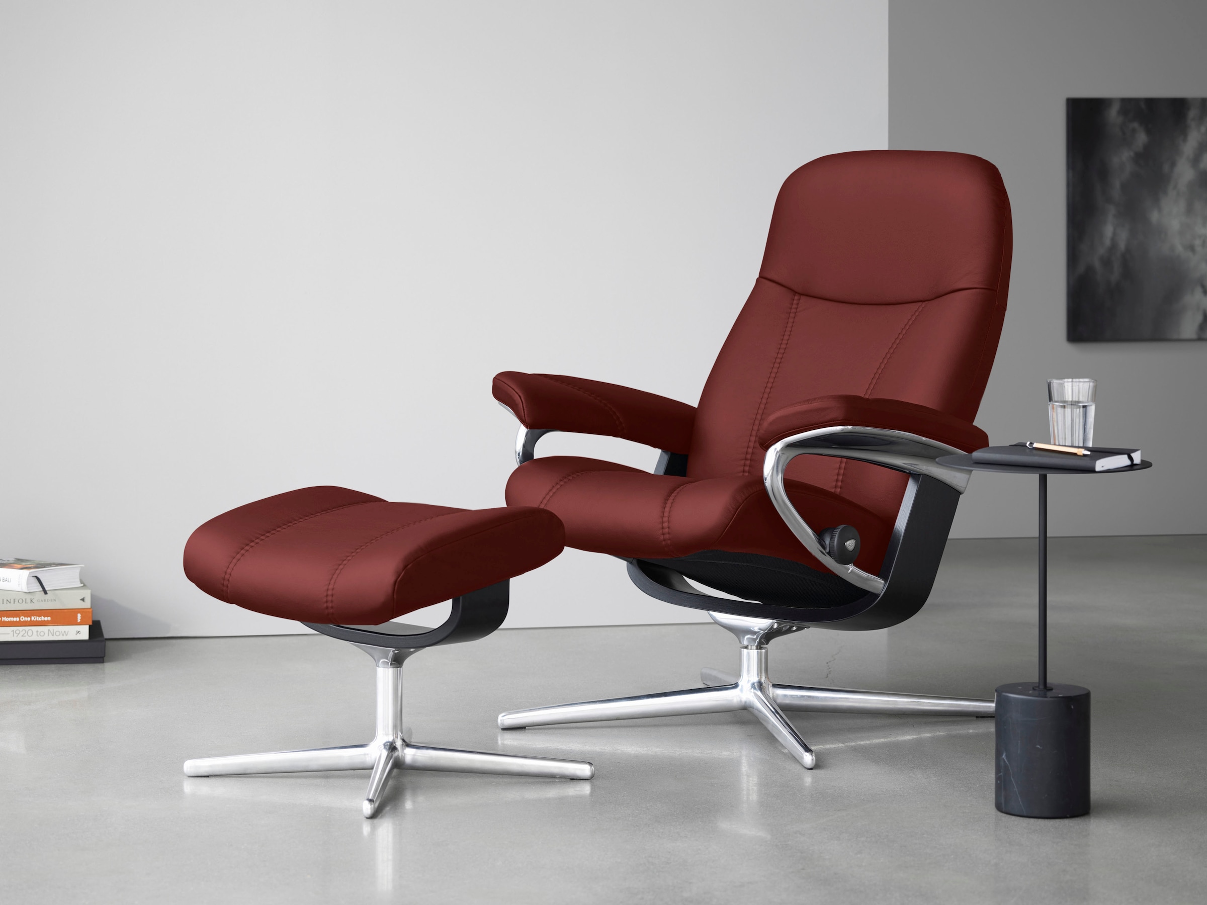 Stressless Fußhocker "Consul", mit Cross Base, Größe S, M & L, Holzakzent S günstig online kaufen