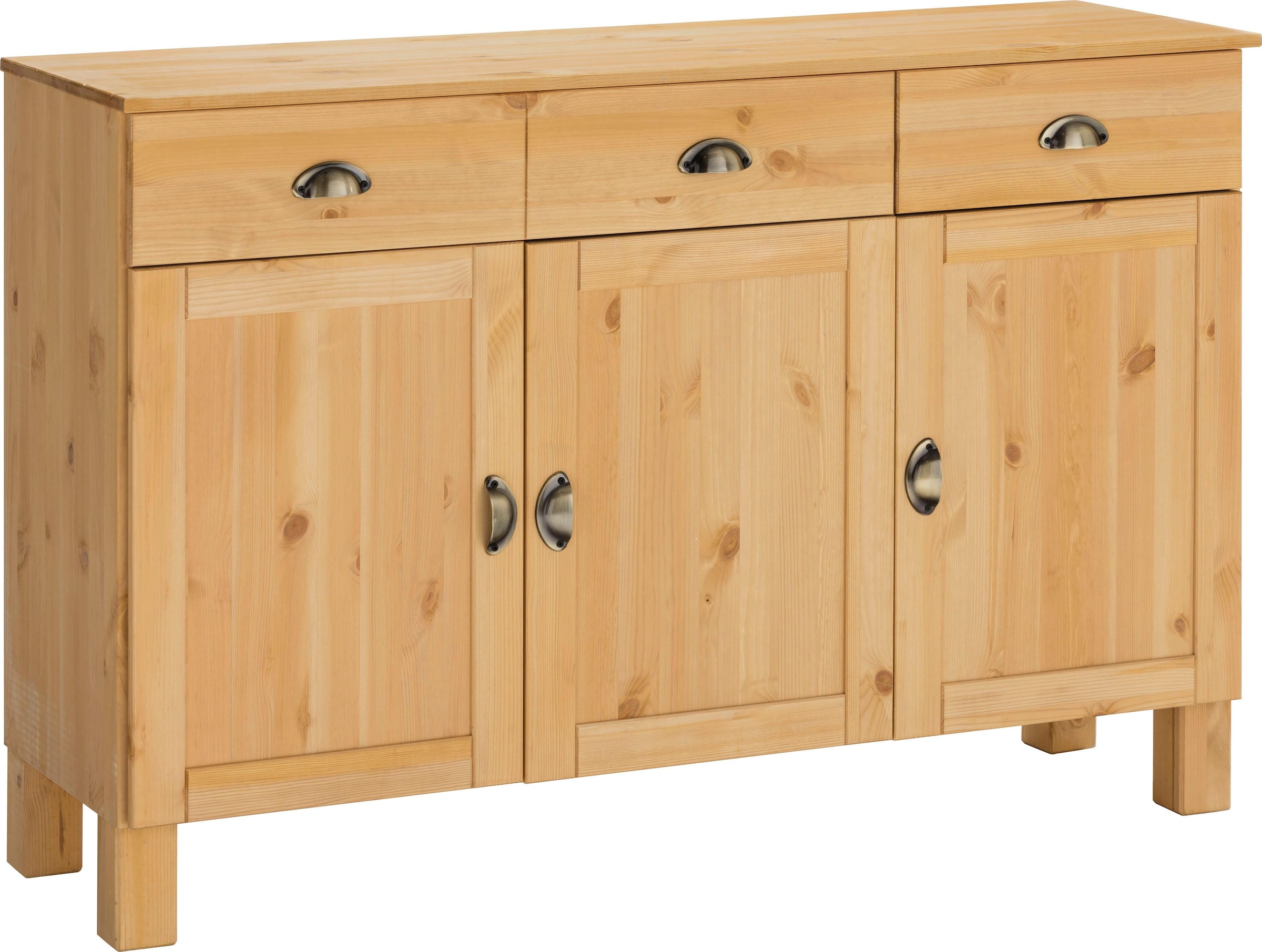 Home affaire Unterschrank »Oslo«, 125 cm breit, 38 cm tief, als Sideboard, 3 Türen, 2 Schubladen