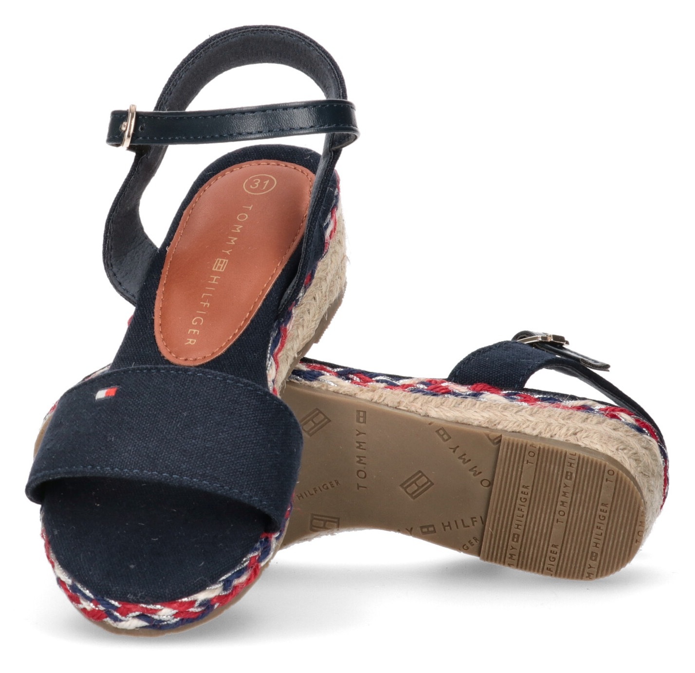 Tommy Hilfiger Keilsandalette »ROPE WEDGE SANDAL«, Sommerschuh, Sandale, Keilabsatz, mit geflochtener Umrandung