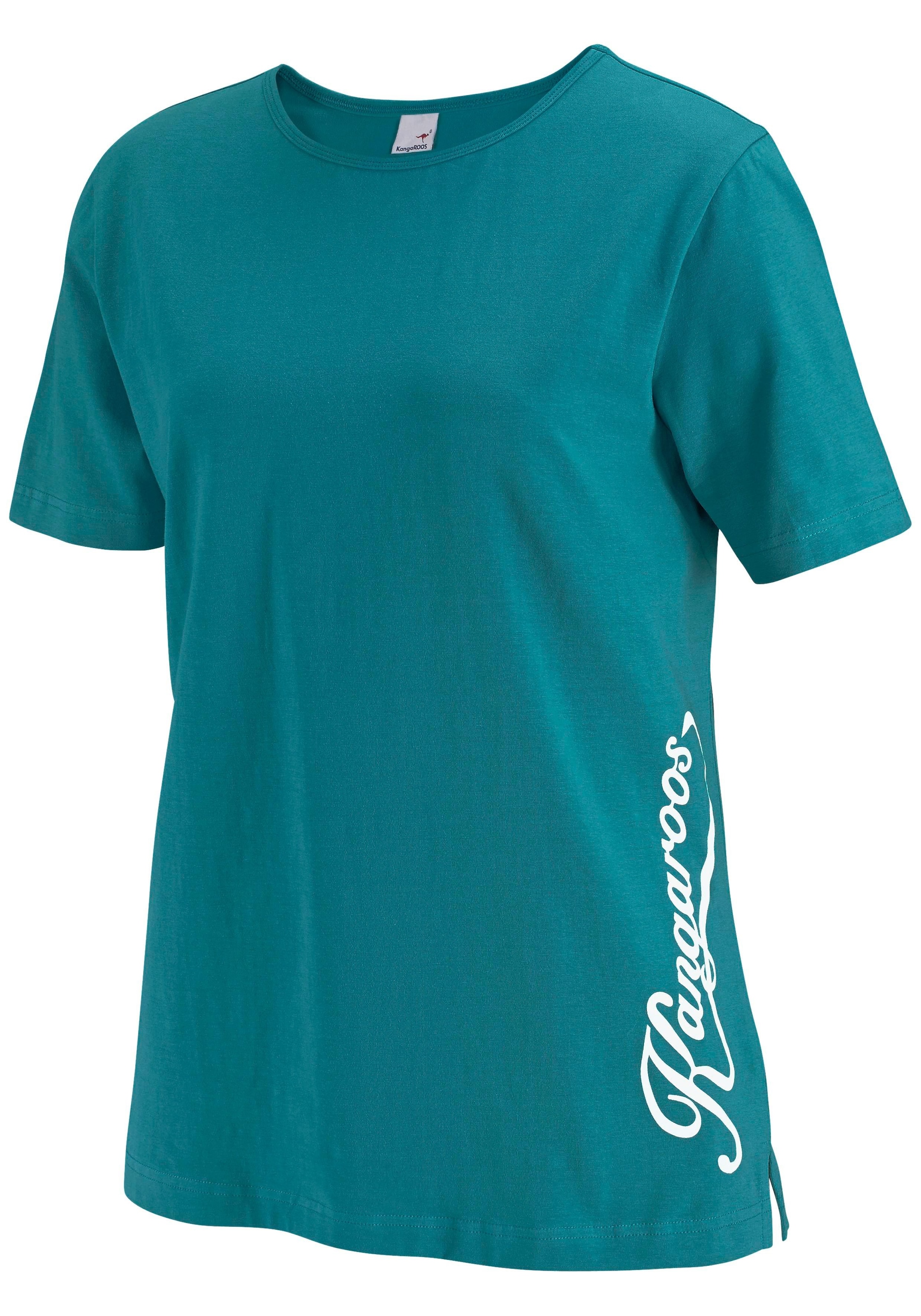 KangaROOS T-Shirt, Kurzarm, figurumspielend, unifarben, Rundhalsausschnitt, casual