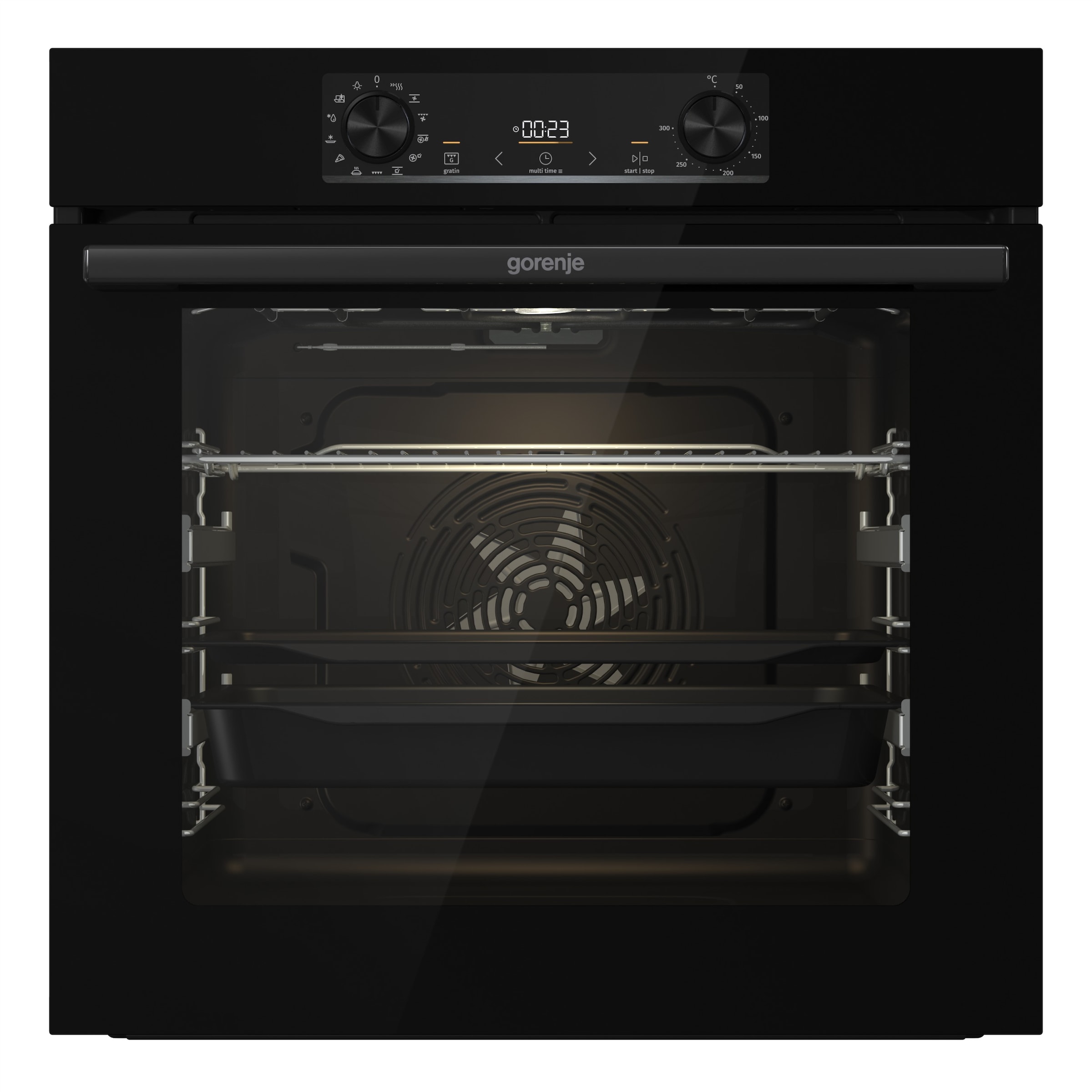 GORENJE Einbaubackofen »BOS6737E09BGOT« mit 2-fach-Teleskopauszug mit Aqua-Reinigungsfunktion Pizzafunktion mit 300 °C – perfekt für Pizza, Focaccia und mehr!