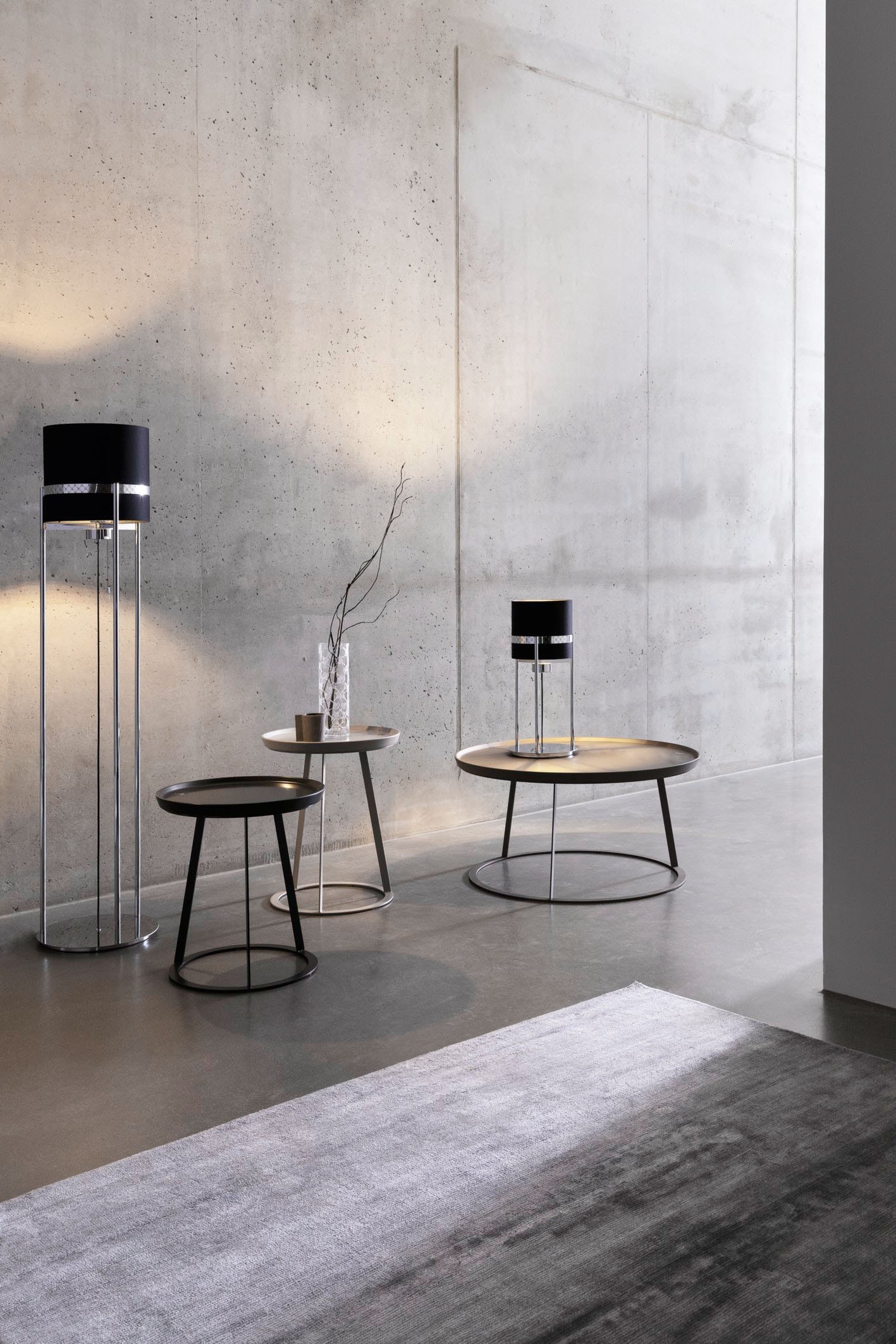 JOOP! Tischleuchte »ROUND LIGHTS«, Leuchtmittel E27 | ohne Leuchtmittel, mit rundem Textil-Leuchtenschirm und eingelassenem Metall-Dekorband