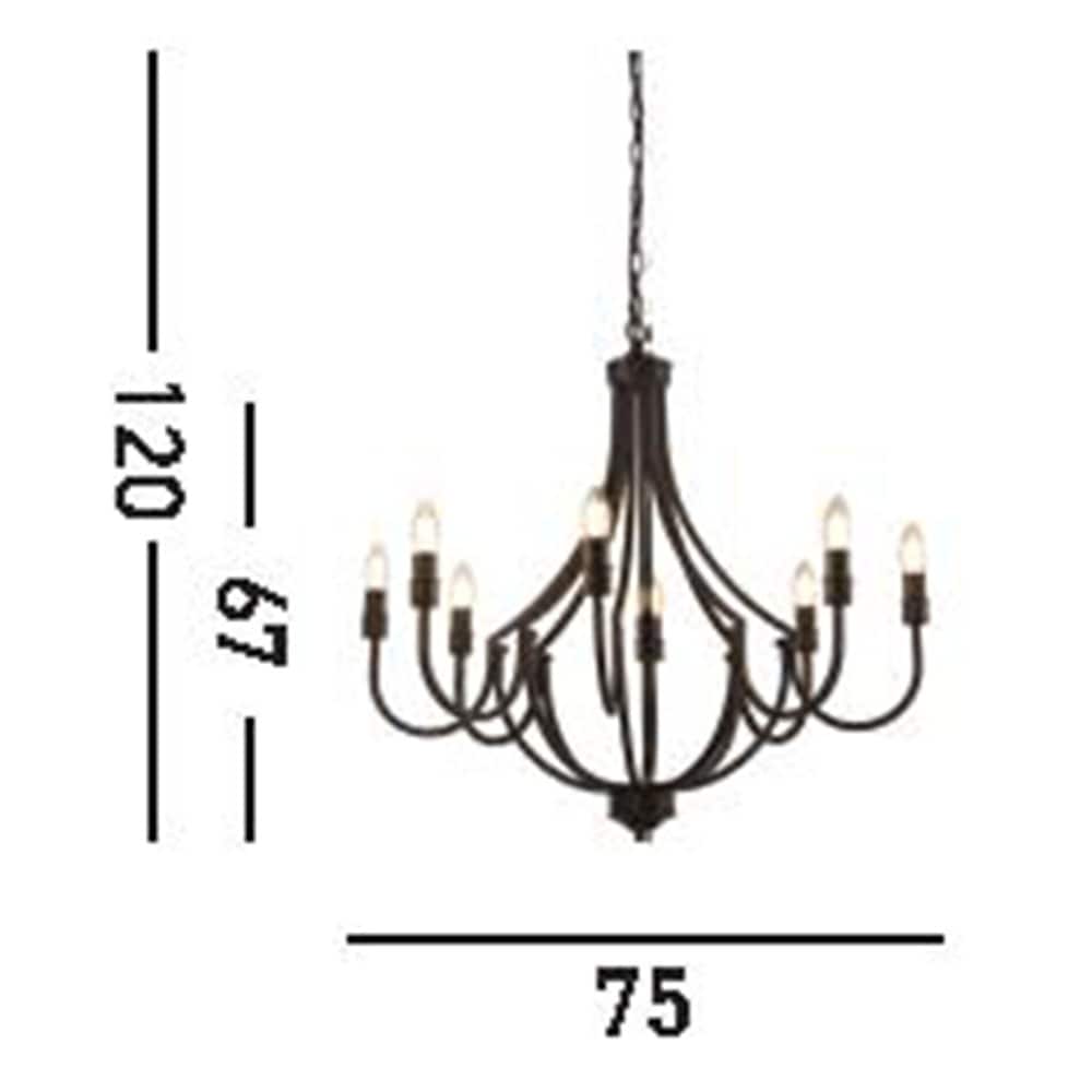 Searchlight Kronleuchter »Hängeleuchte Lodge, 8-flammig«, 8 flammig, Leuchtmittel E14 | ohne Leuchtmittel, Elegante Optik