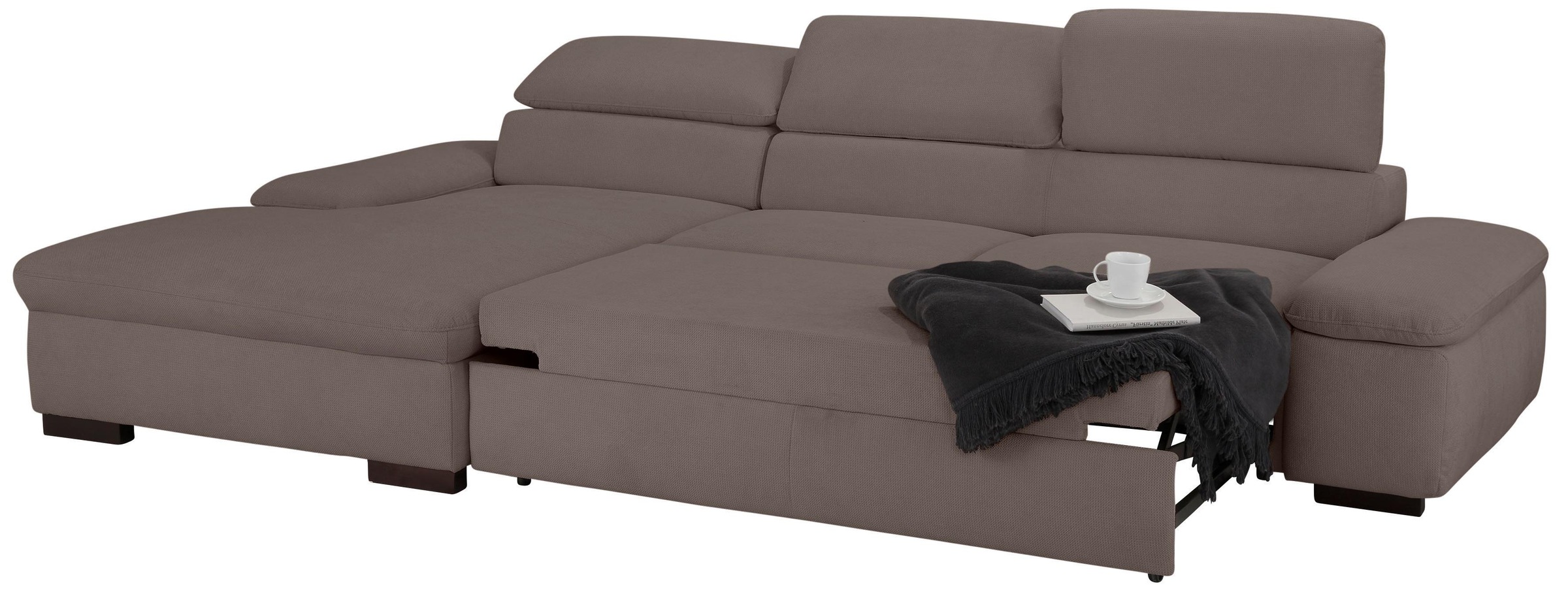 Home affaire Ecksofa »Alberto L-Form«, mit Kopfteilverstellung, wahlweise mit Bettfunktion