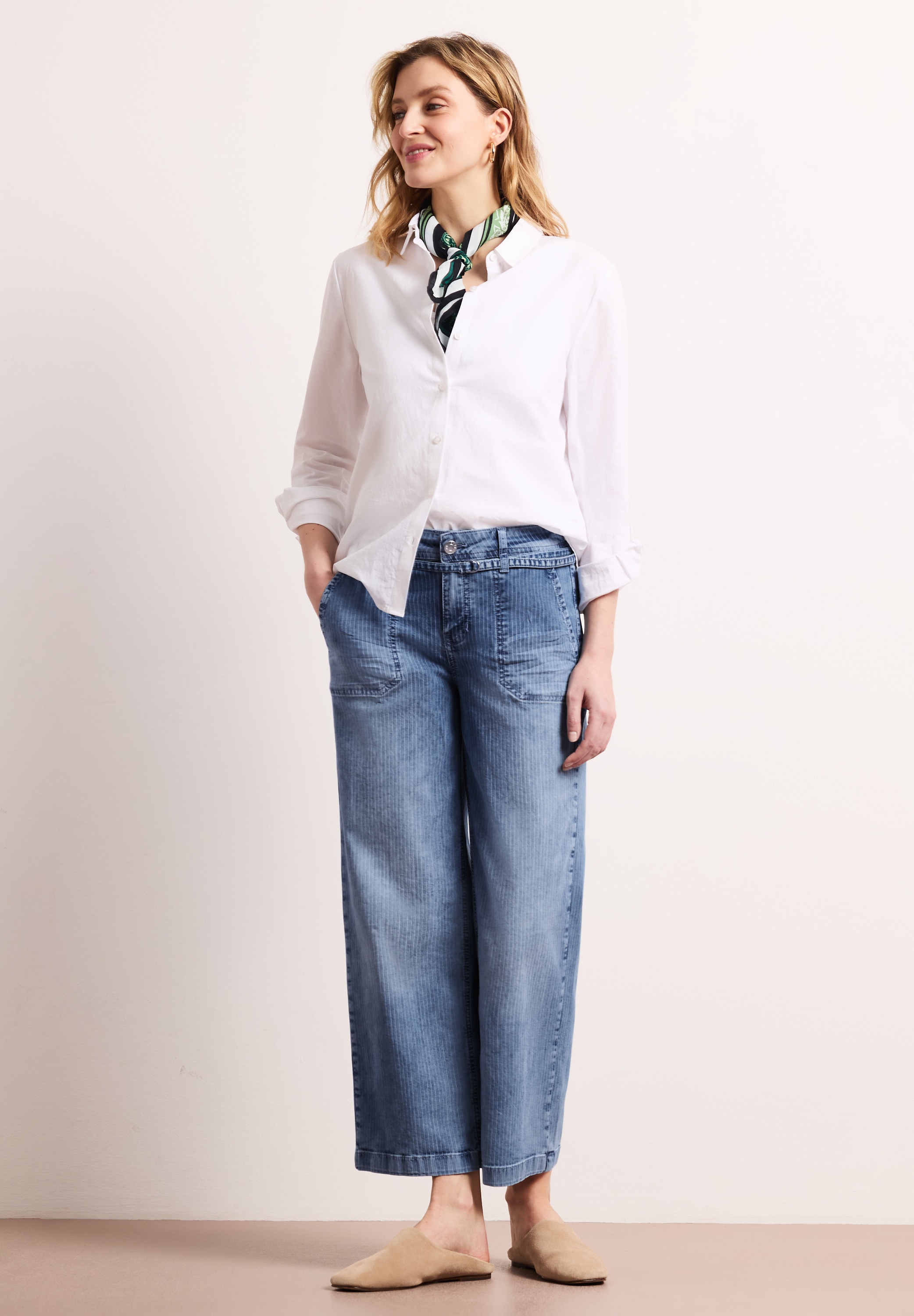 STREET ONE Weite Jeans »Style Emee« mit Streifen Muster