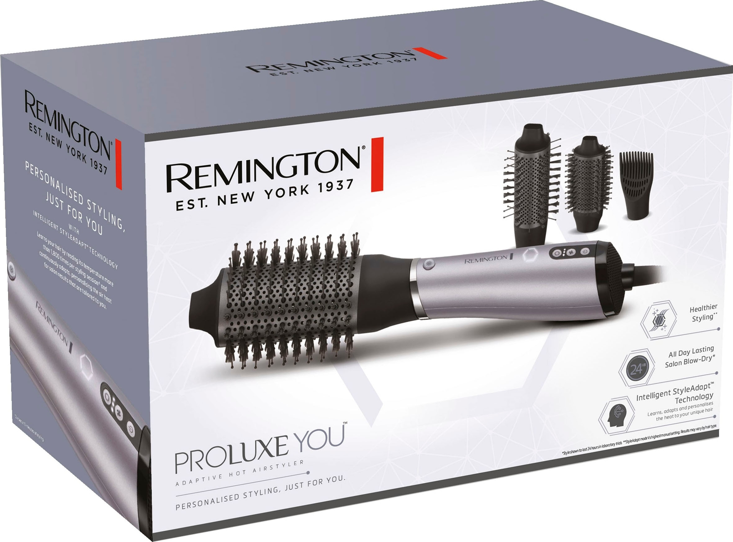 Remington Warmluftbürste »PROluxe You AS9880«, 3 Aufsätze, Lernfähiger Airstyler/Rund-& Lockenbürste, Diamantkeramikbeschichtung