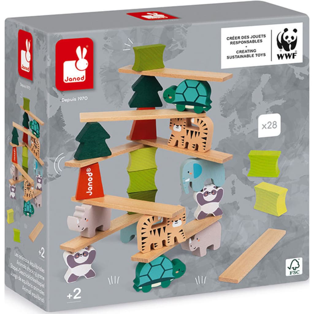 Janod Stapelspielzeug »WWF® Stapel- & Geschicklichkeitsspiel - Tiere & Bäume«
