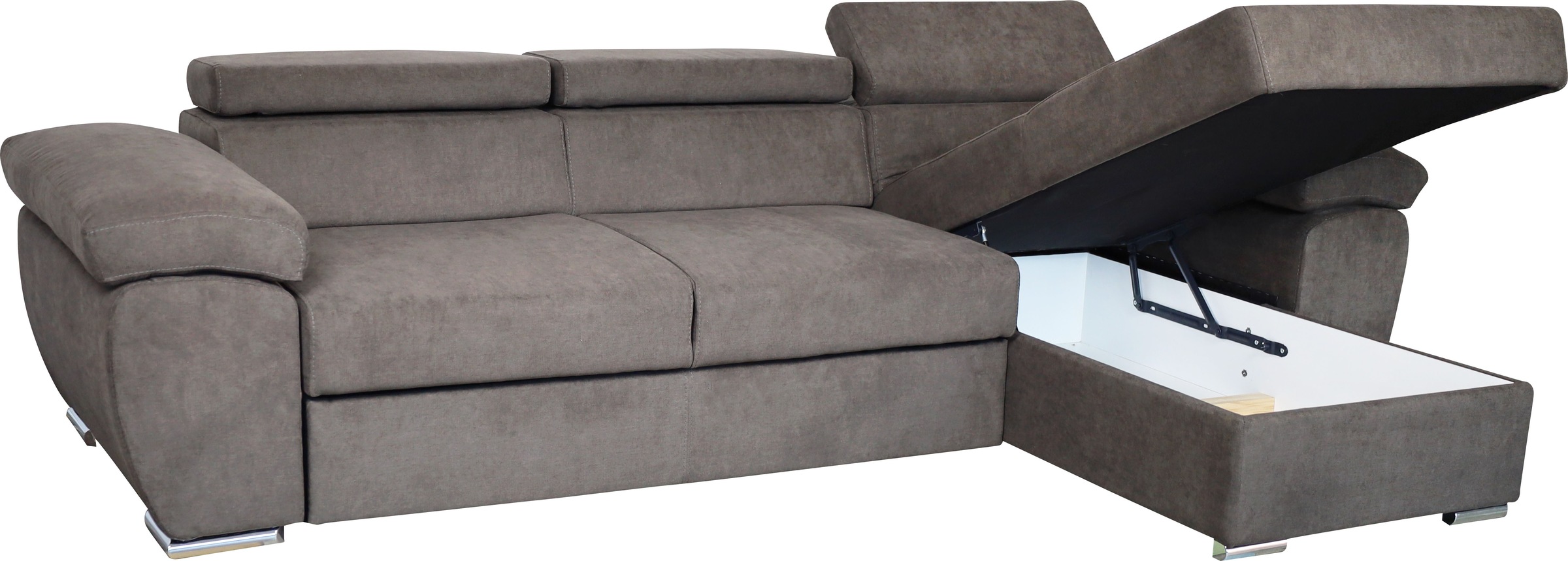 GEPADE Ecksofa »Conny, L-Form«, Schlaffunktion, Bettkasten, Recamiere beidseitig montierbar