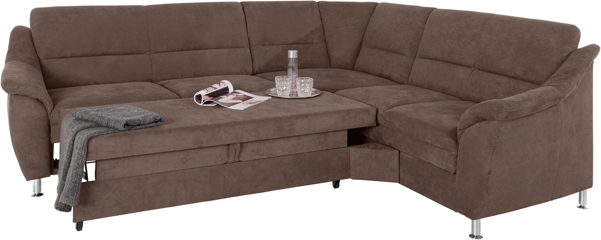 Places of Style Ecksofa »Cardoso L-Form«, mit Trapezecke für mehr Sitzkomfort, wahlweise auch mit Bettfunktion