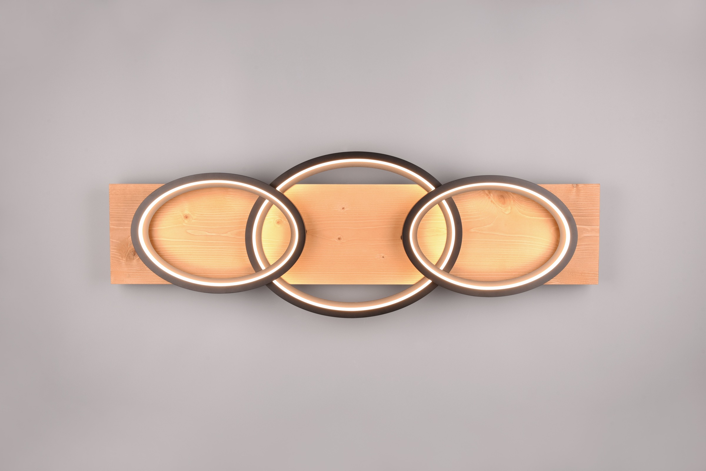 TRIO Leuchten LED Deckenleuchte »BARCA, dimmbare Deckenlampe aus Holz & Met günstig online kaufen