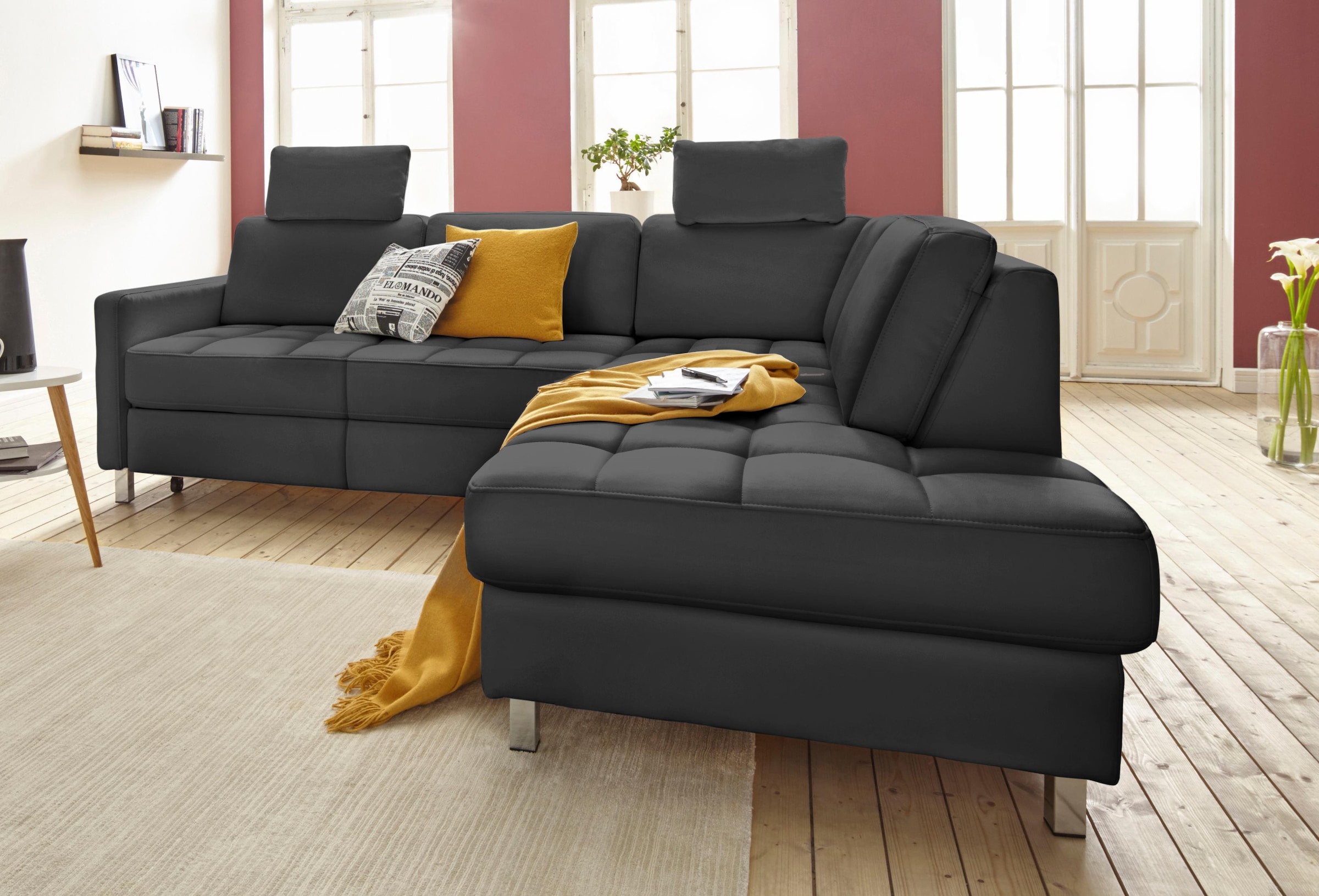sit&more Ecksofa »Pablo L-Form«, wahlweise mit Bettfunktion und Bettkasten günstig online kaufen