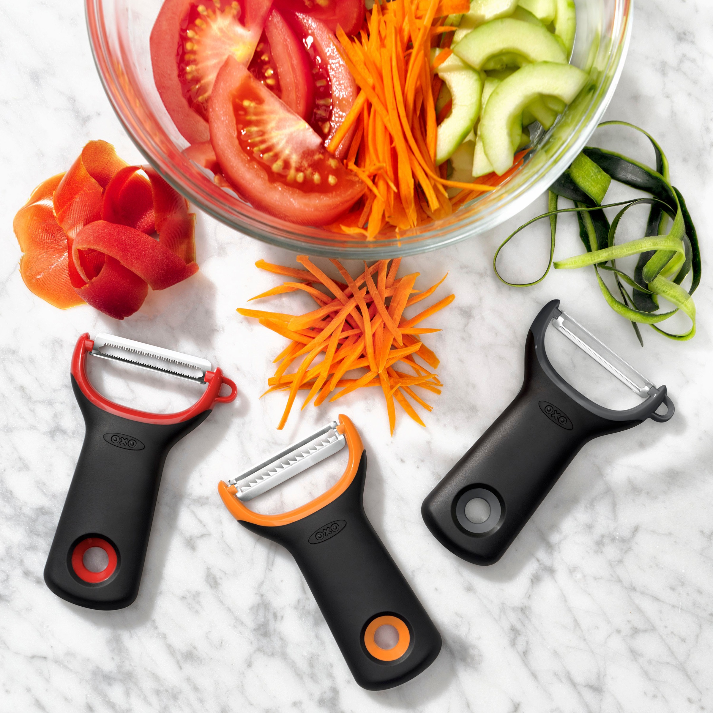 OXO Good Grips Kartoffelschäler »Schäler-/Peeler-Set«, (Set, 3 tlg.), mit E günstig online kaufen