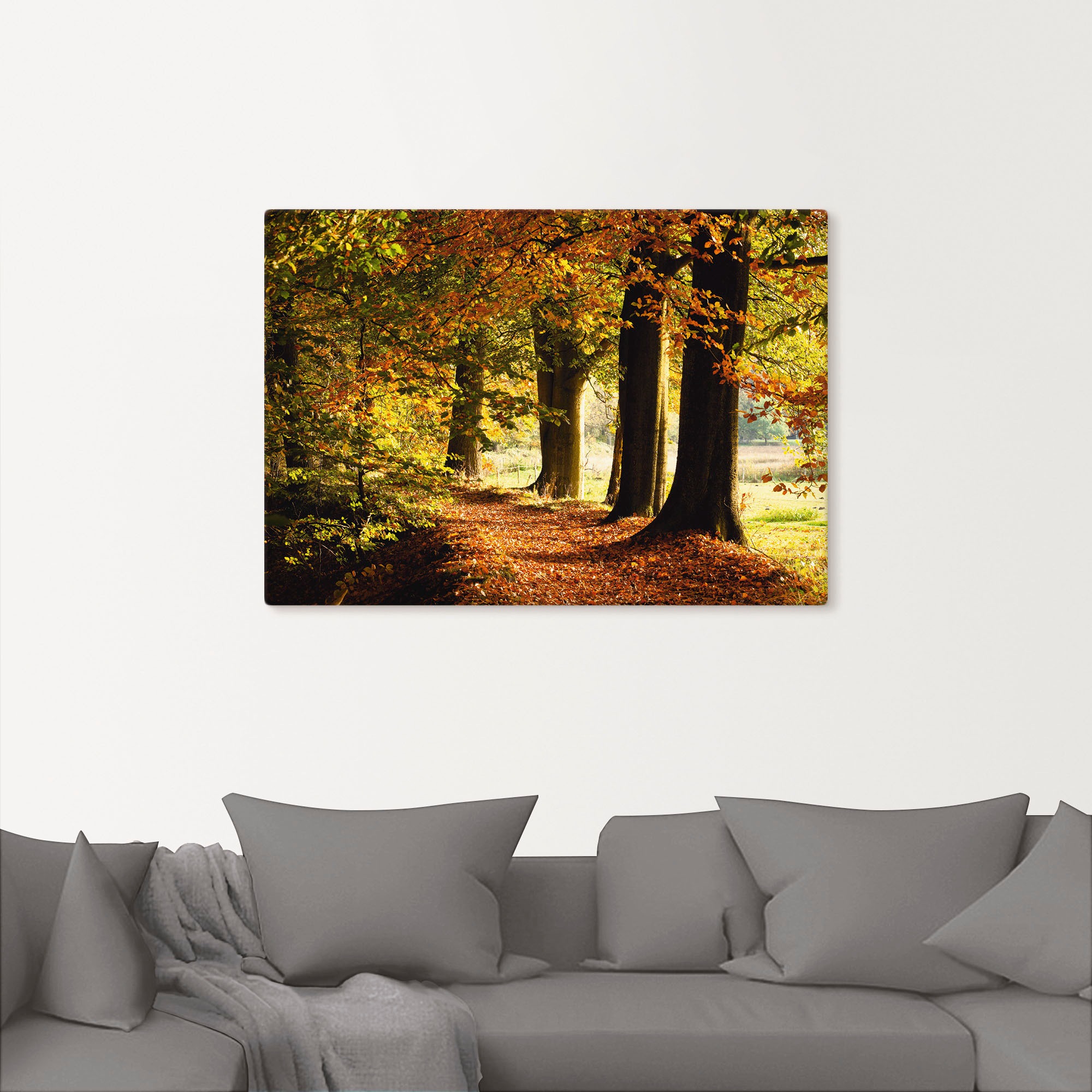 Artland Leinwandbild »Herbstfarben« Bäume 1 Stk. tlg. auf Holzrahmen gespan günstig online kaufen