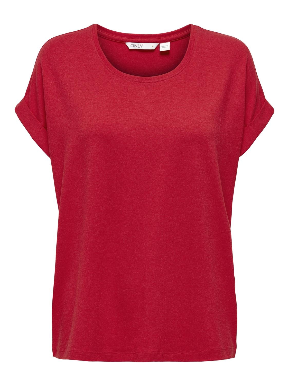 ONLY T-Shirt »ONLMOSTER S/S O-NECK TOP NOOS JRS«, mit Aufschlag am Arm