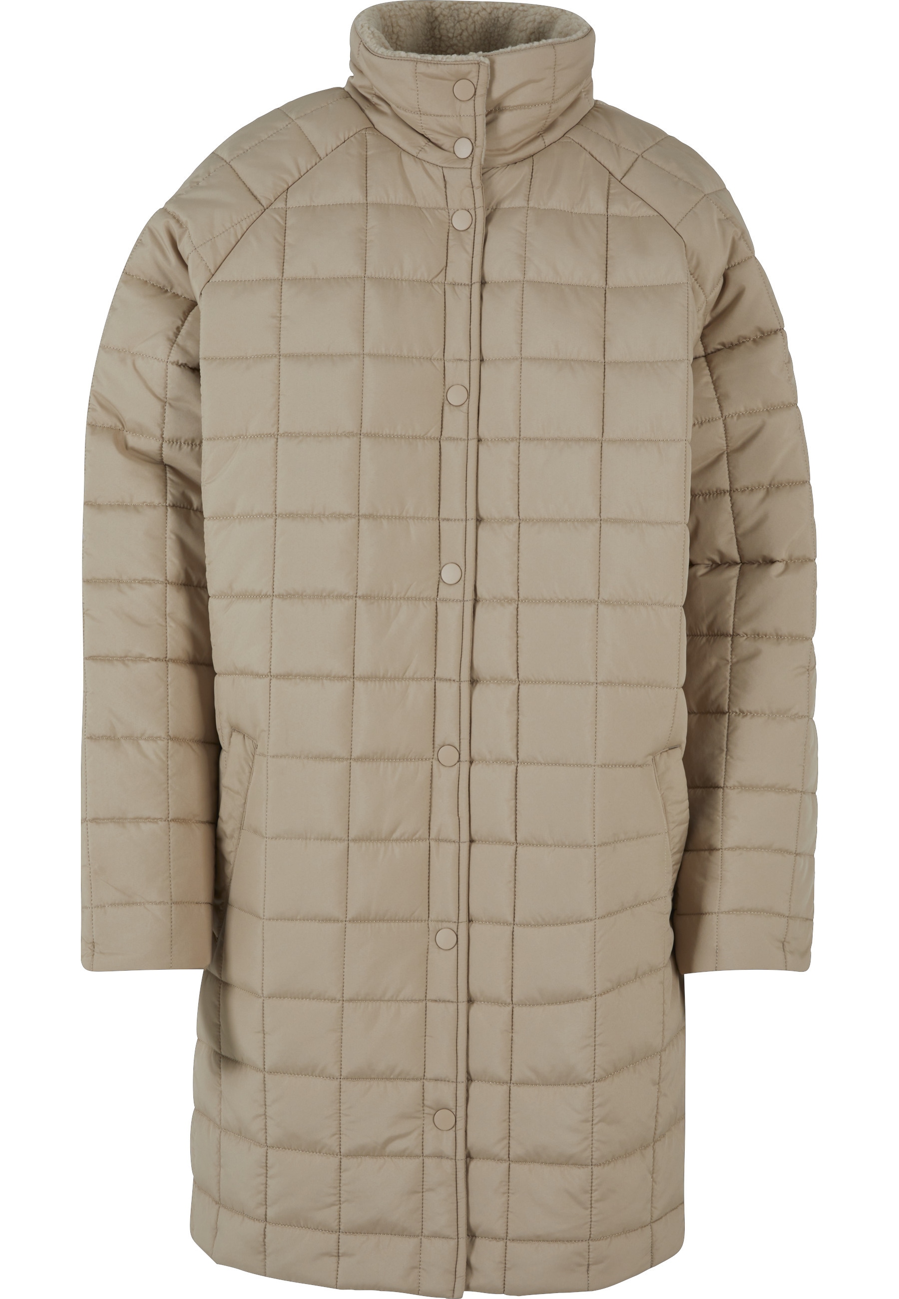 URBAN CLASSICS Winterjacke »Urban Classics Damen Ladies Quilted Coat« 1 Stk. tlg. ohne Kapuze