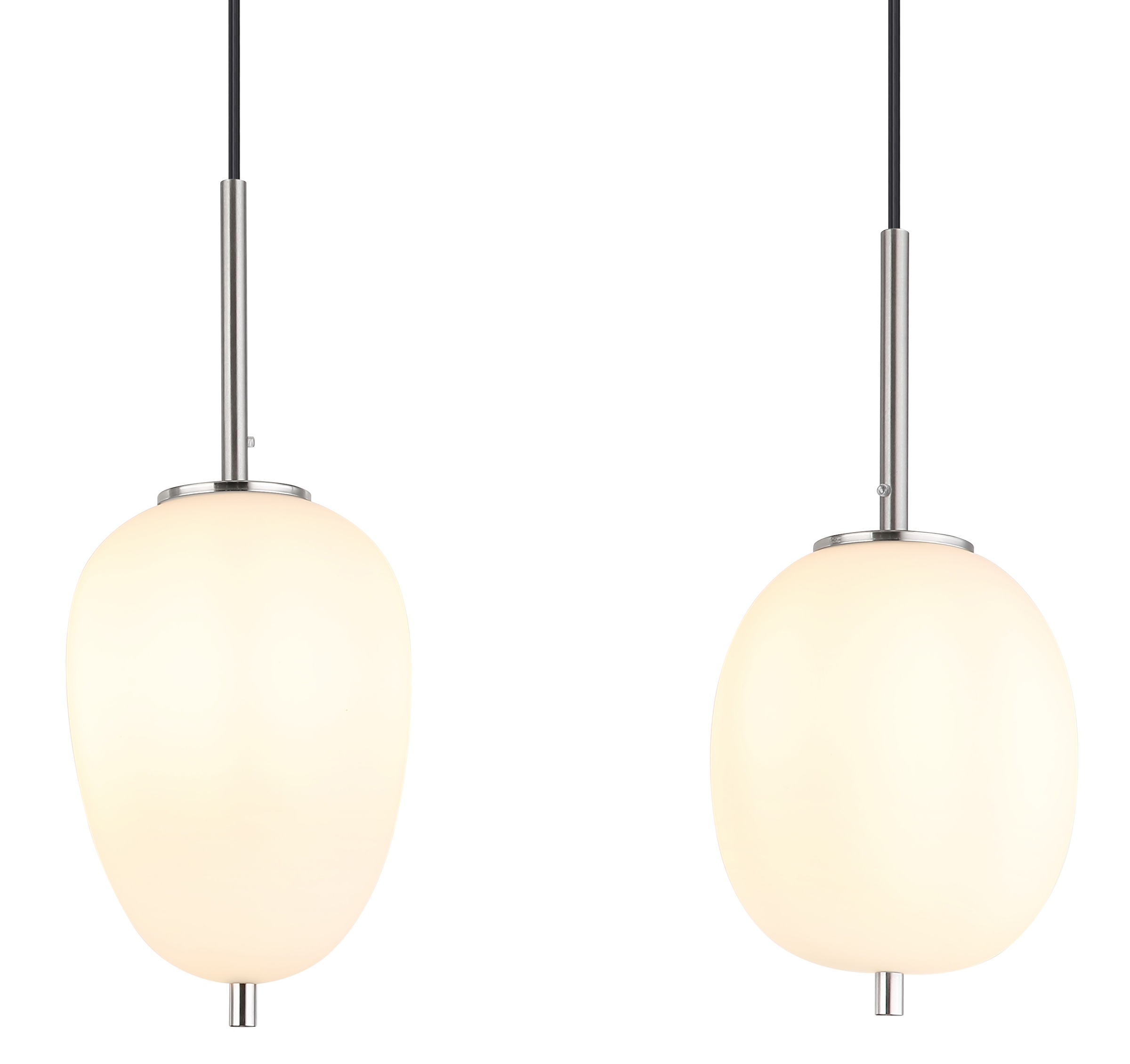 GLOBO LIGHTING Hängeleuchte »BLACKY I«, Leuchtmittel E14 | ohne Leuchtmittel, Hängelampe/Pendelleuchte/Glas opal/unterschiedliche Gläser