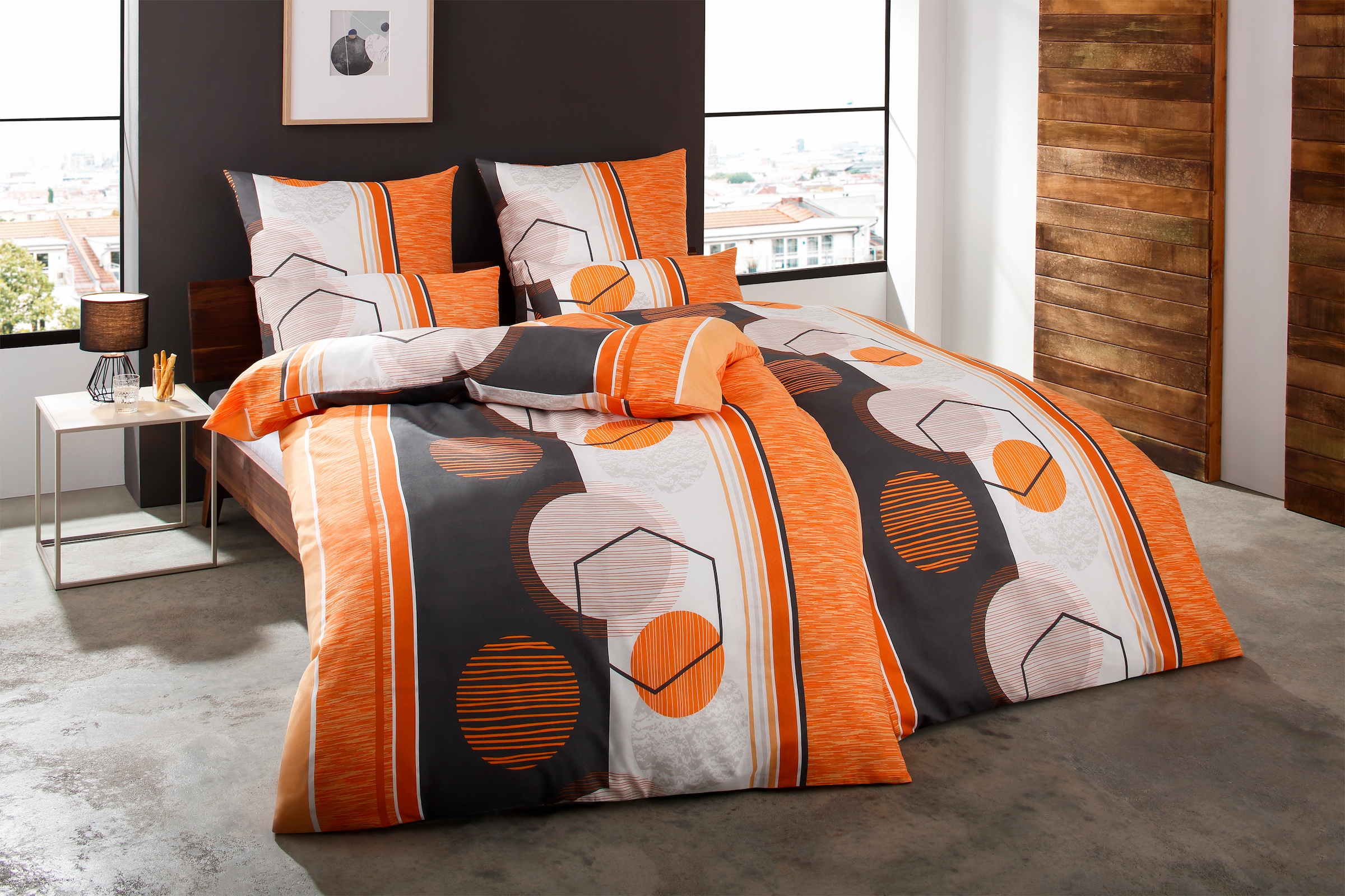 my home Bettwäsche »Emmi in Gr. 135x200 oder 155x220 cm«, (2 tlg.), moderne  Bettwäsche aus Baumwolle, Bettwäsche mit geometrischem Muster bequem und  schnell bestellen | Bettwäsche-Sets