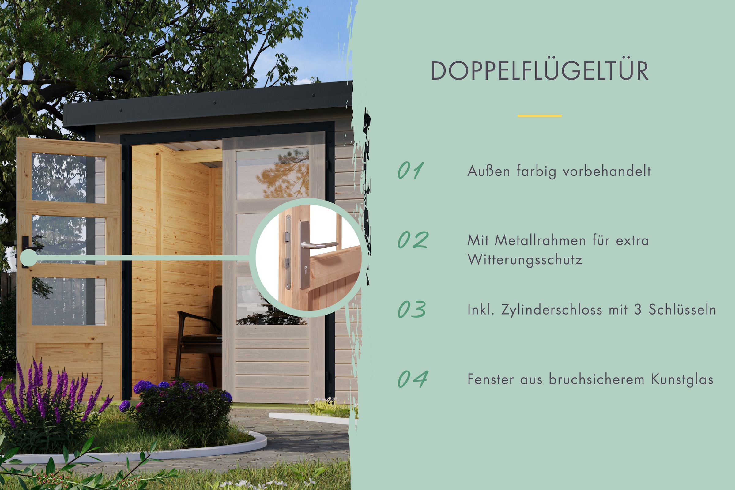 Karibu Gartenhaus »Jupiter 2 D«
