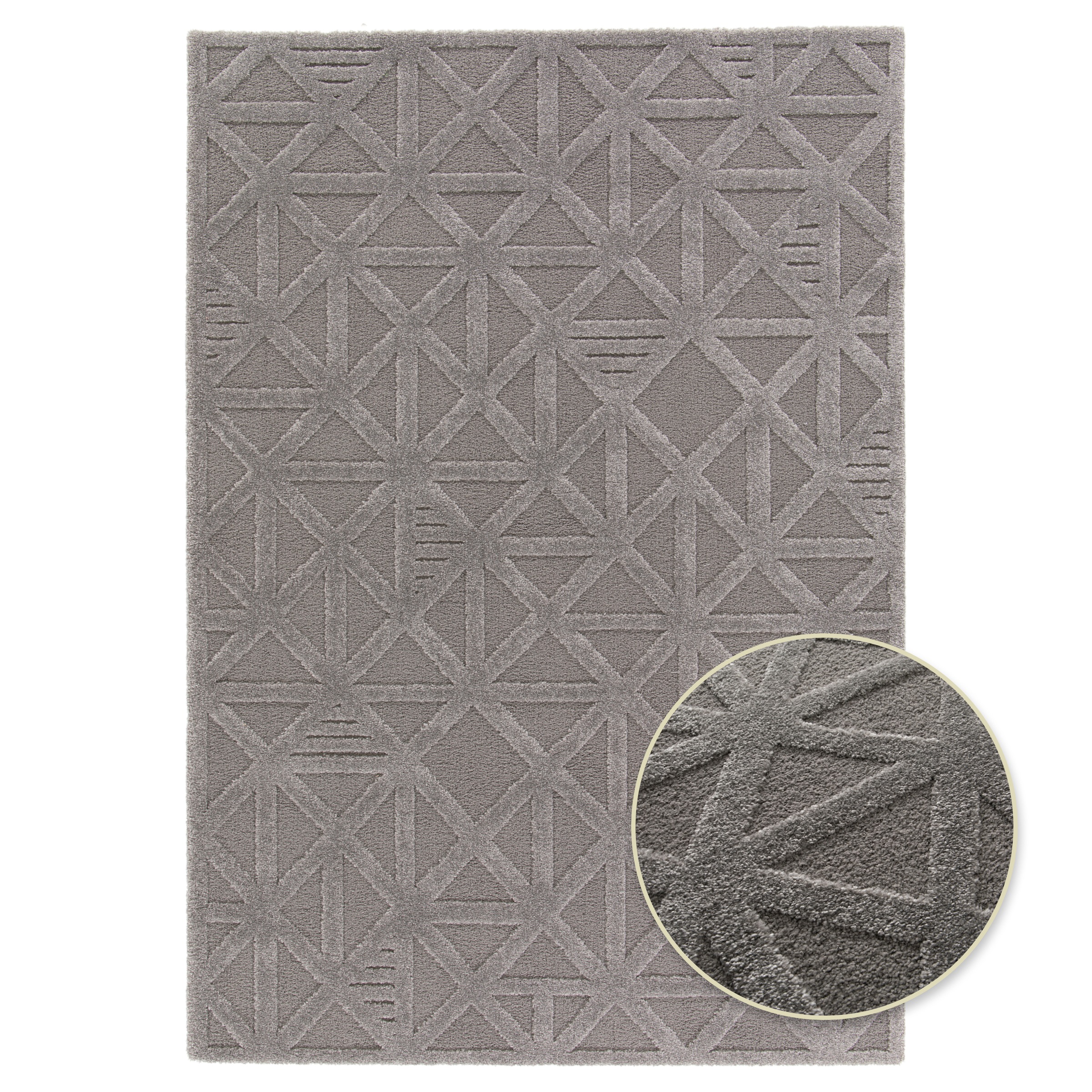 Primaflor-Ideen in Textil Teppich »COSMO Geo, Made in Belgium« rechteckig 14 mm Höhe modernes Design, Hoch-Tief Effekt, weicher Flor