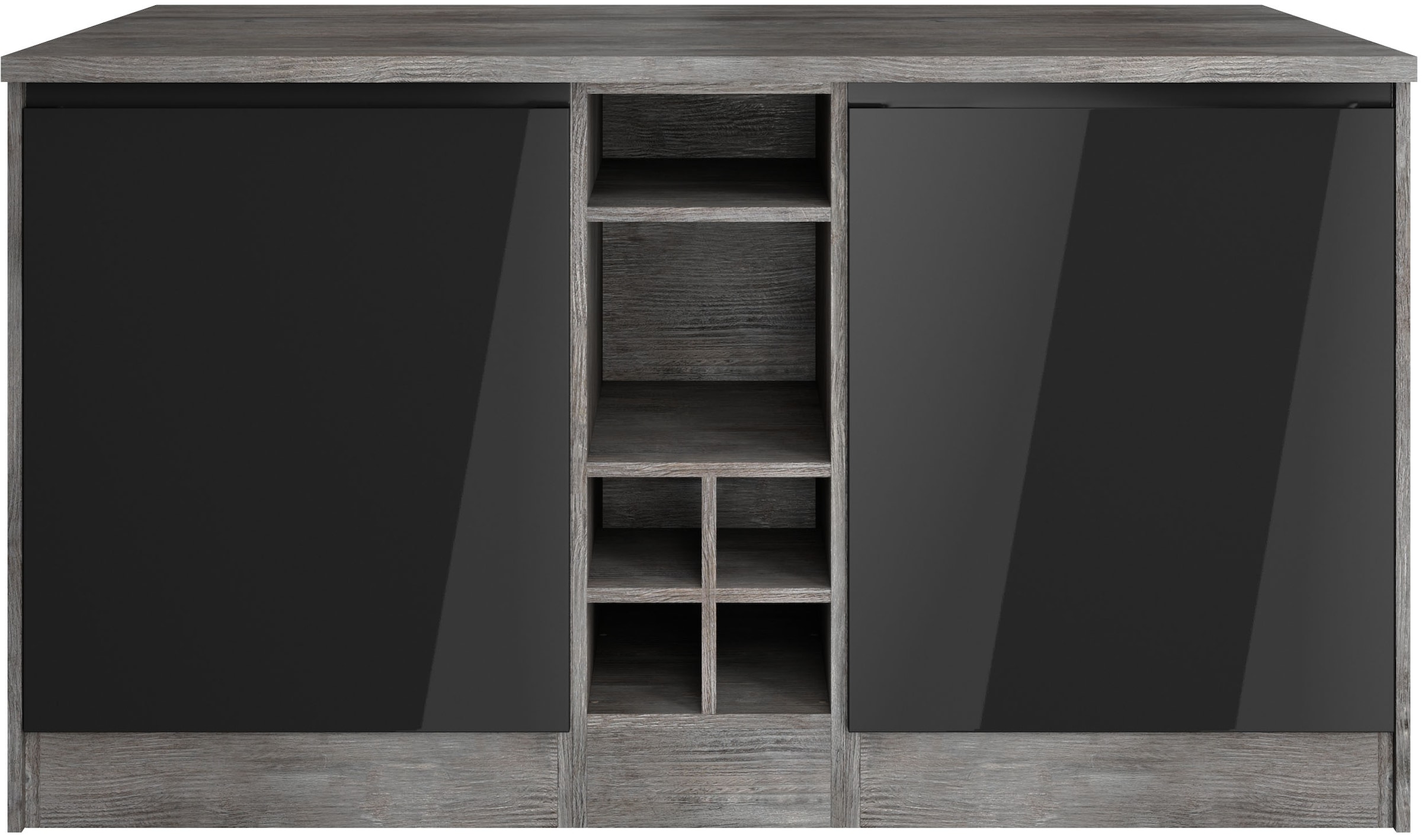 KOCHSTATION Kücheninsel »KS-Virginia« Breite 153 cm, MDF-Fronten, Flaschenr günstig online kaufen