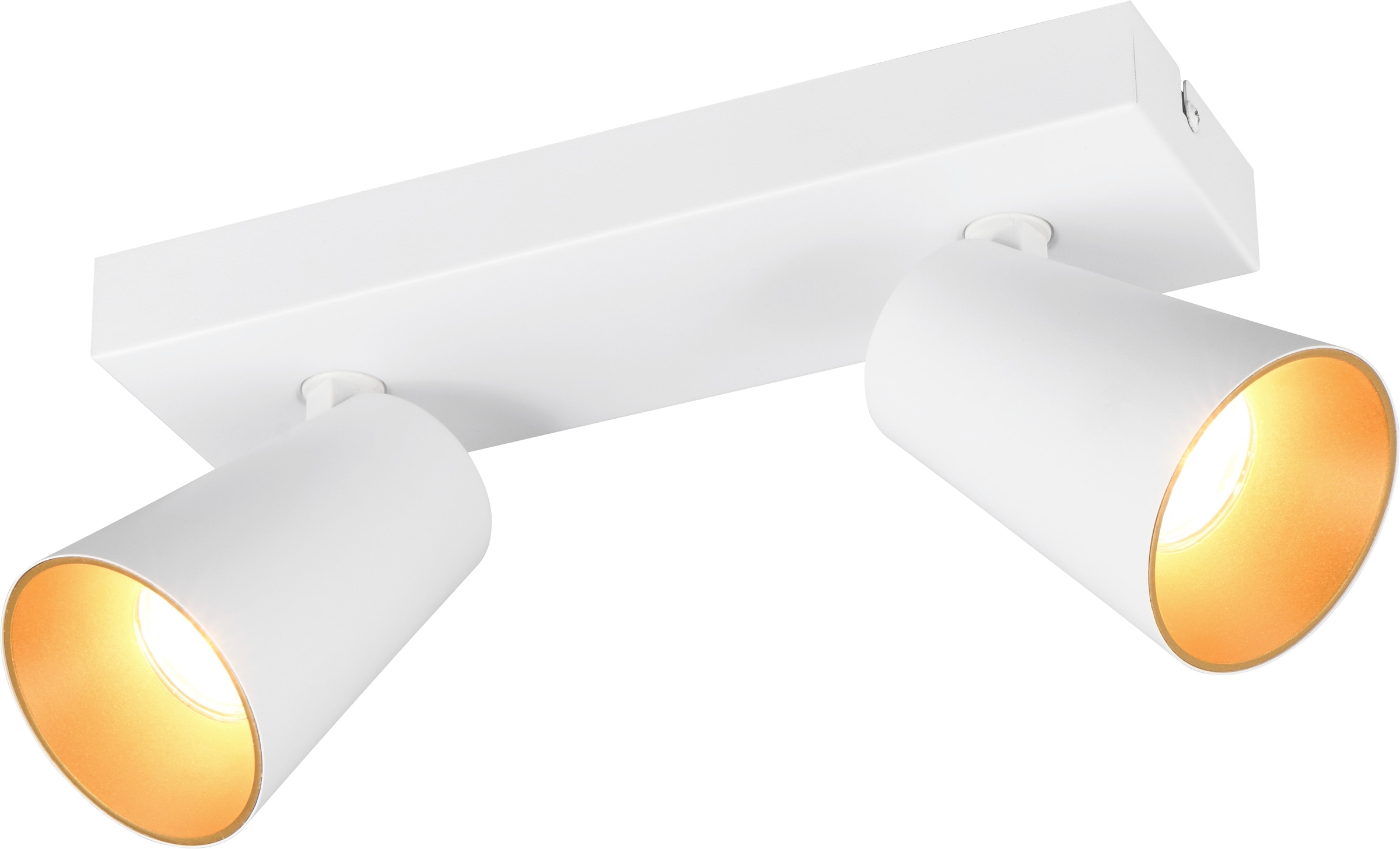 TRIO Leuchten Deckenstrahler »SHARP, Spot mehrflammig exkl GU10 max 10W schwenkbar & drehbar« GU10 1 Stk. warmweiß - kaltweiß Schirm innen gold, Strahler für Wandmontage + Deckenmontage